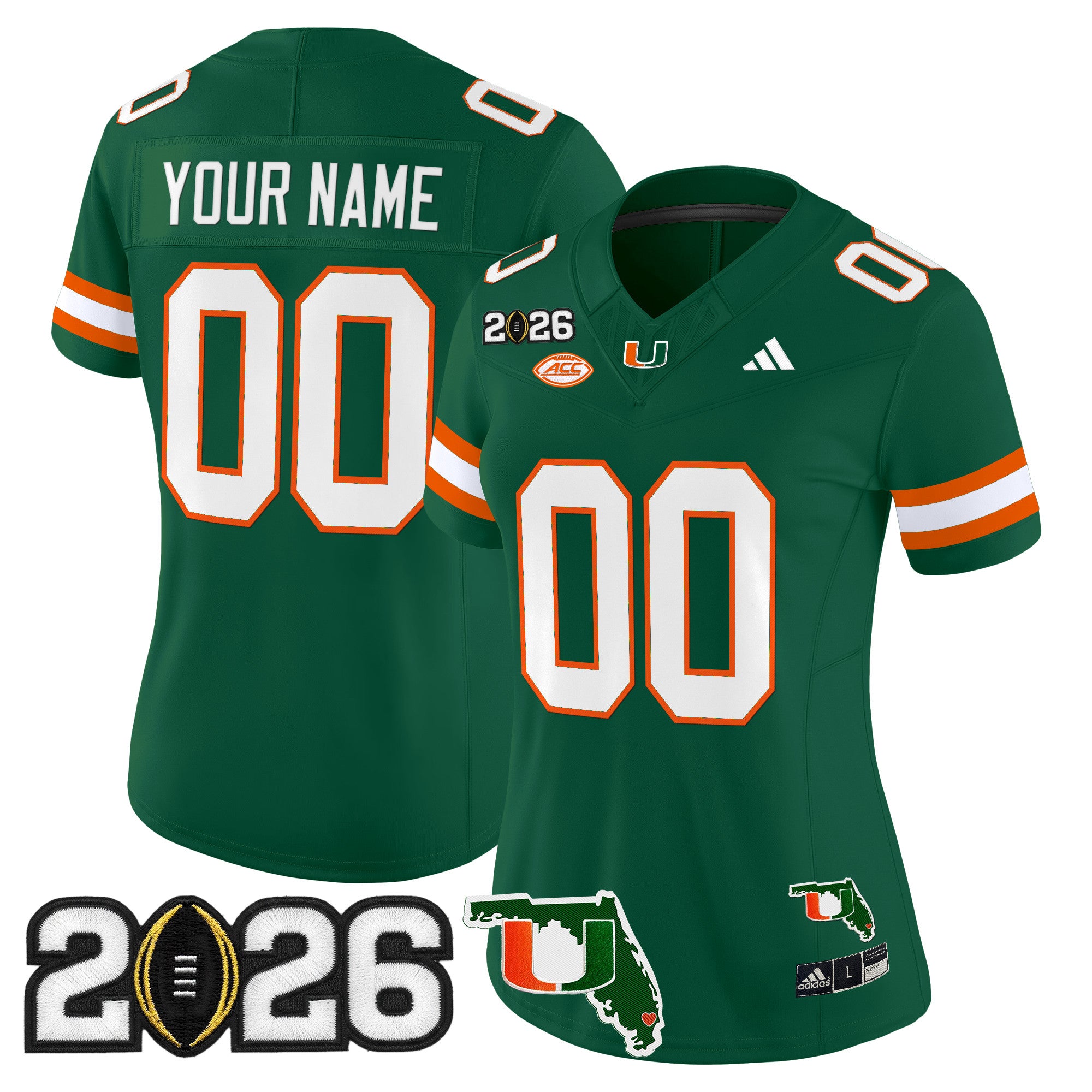 Miami Hurricanes 2026 CFP Final & Florida Patch Vapor Limited Custom Jersey - All Stitched