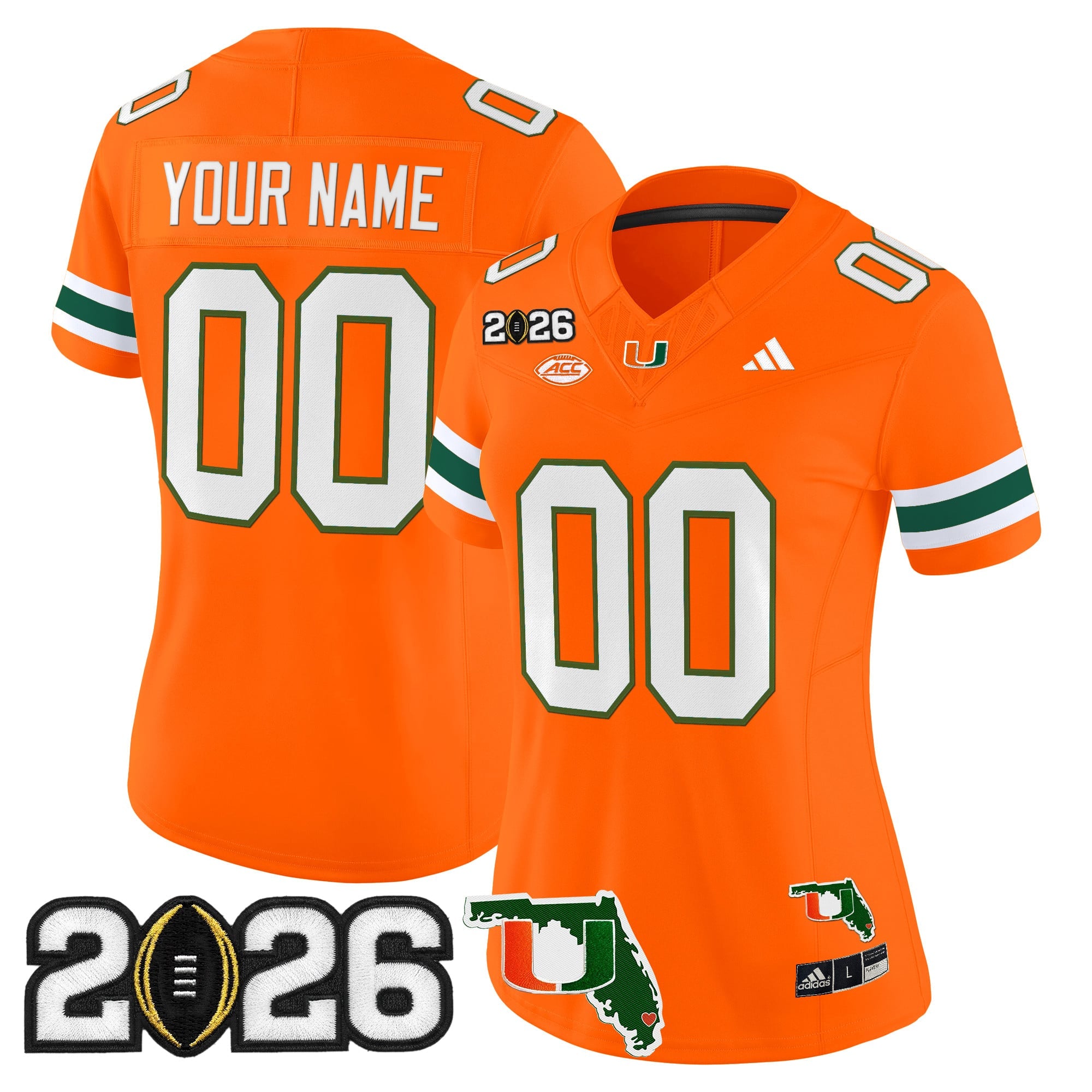 Miami Hurricanes 2026 CFP Final & Florida Patch Vapor Limited Custom Jersey - All Stitched