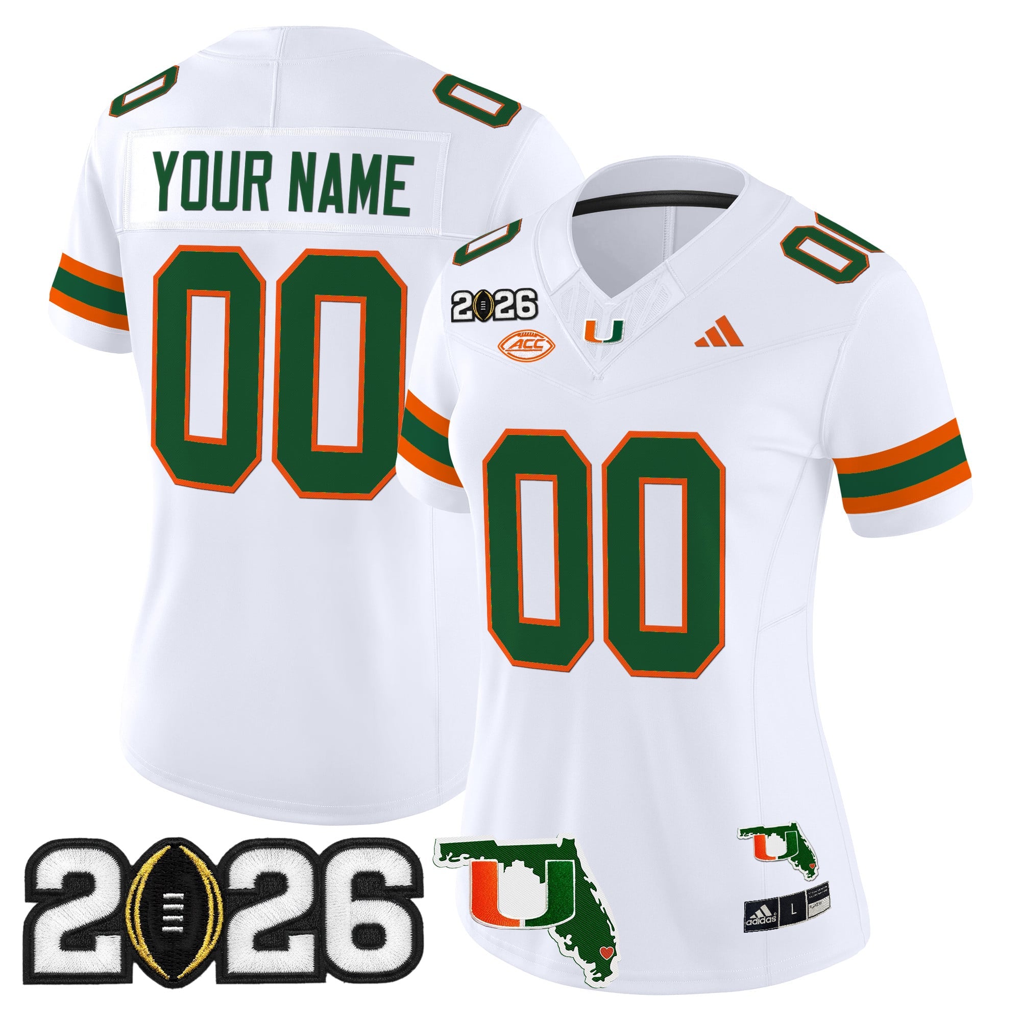 Miami Hurricanes 2026 CFP Final & Florida Patch Vapor Limited Custom Jersey - All Stitched