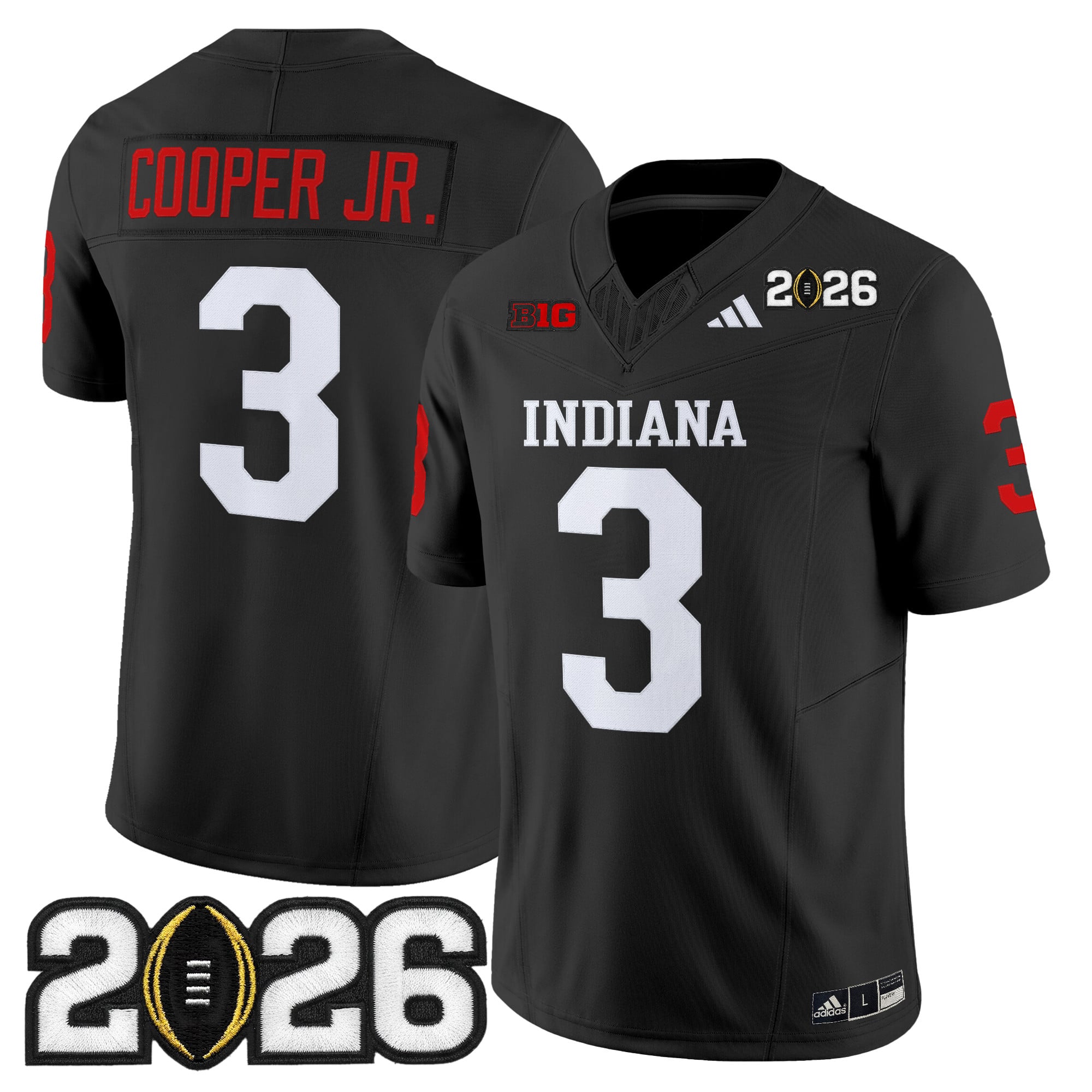 Men's Indiana Hoosiers 2026 CFP Final Patch Vapor Limited Jersey V2 - All Stitched
