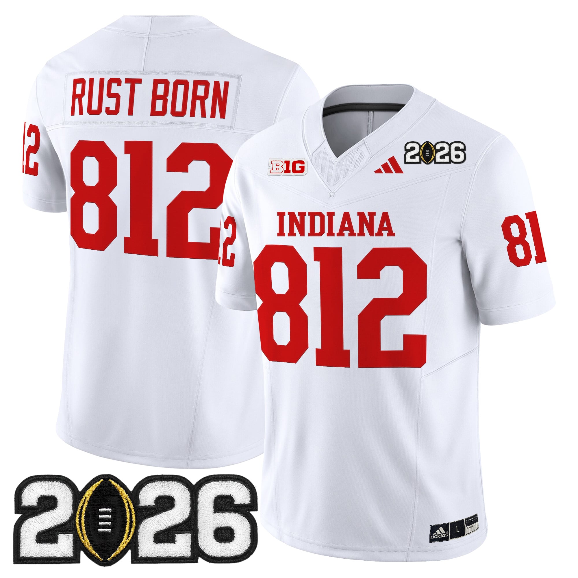 Men's Indiana Hoosiers 2026 CFP Final Patch Vapor Limited Jersey V2 - All Stitched