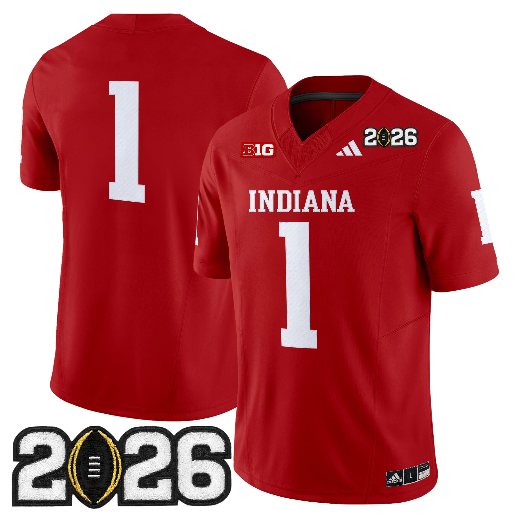 Men's Indiana Hoosiers 2026 CFP Final Patch Vapor Limited Jersey V2 - All Stitched