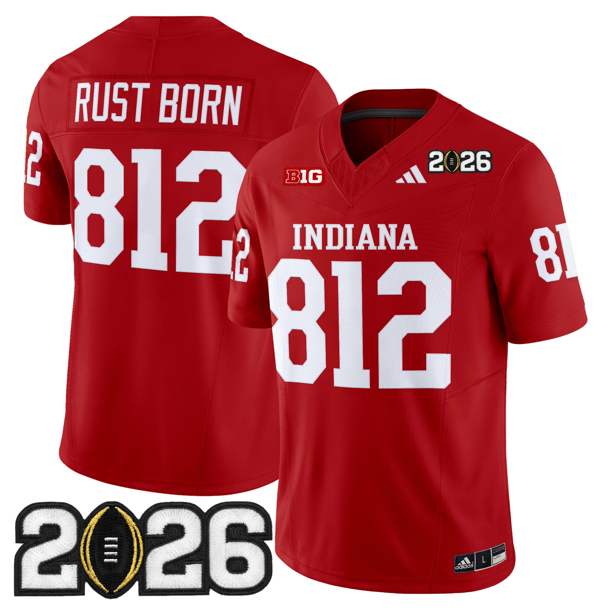 Men's Indiana Hoosiers 2026 CFP Final Patch Vapor Limited Jersey V2 - All Stitched