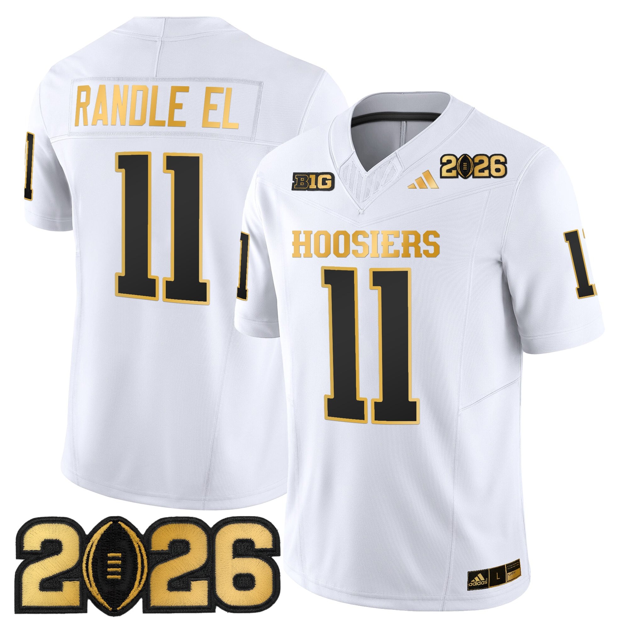 Men's Indiana Hoosiers 2026 CFP Final Patch Gold Vapor Limited Jersey - All Stitched