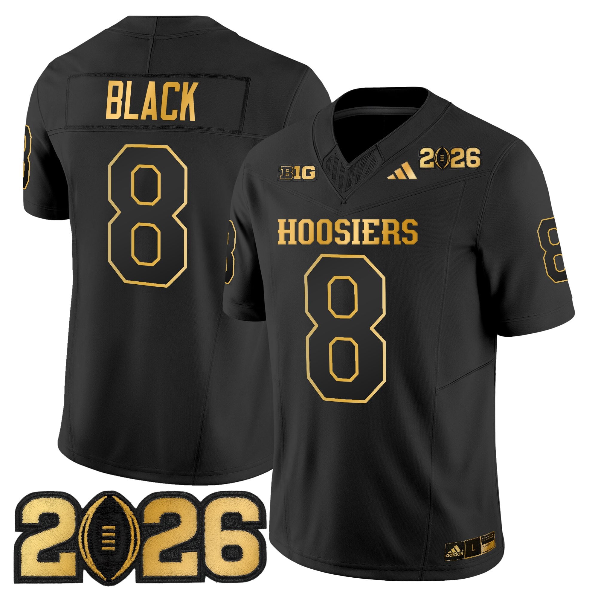 Men's Indiana Hoosiers 2026 CFP Final Patch Gold Vapor Limited Jersey - All Stitched