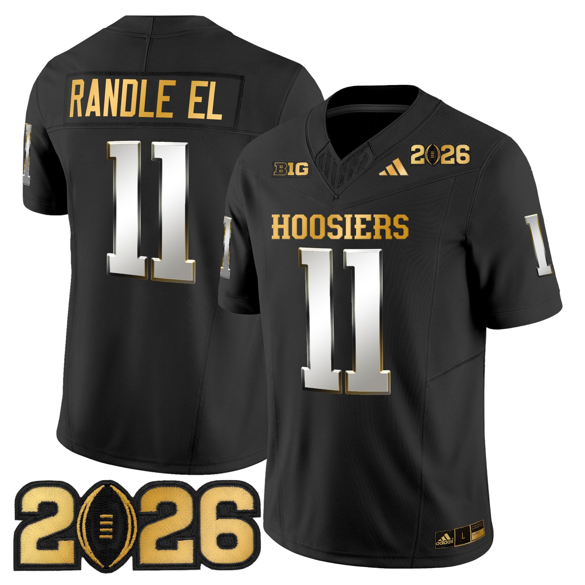 Men's Indiana Hoosiers 2026 CFP Final Patch Gold Vapor Limited Jersey - All Stitched