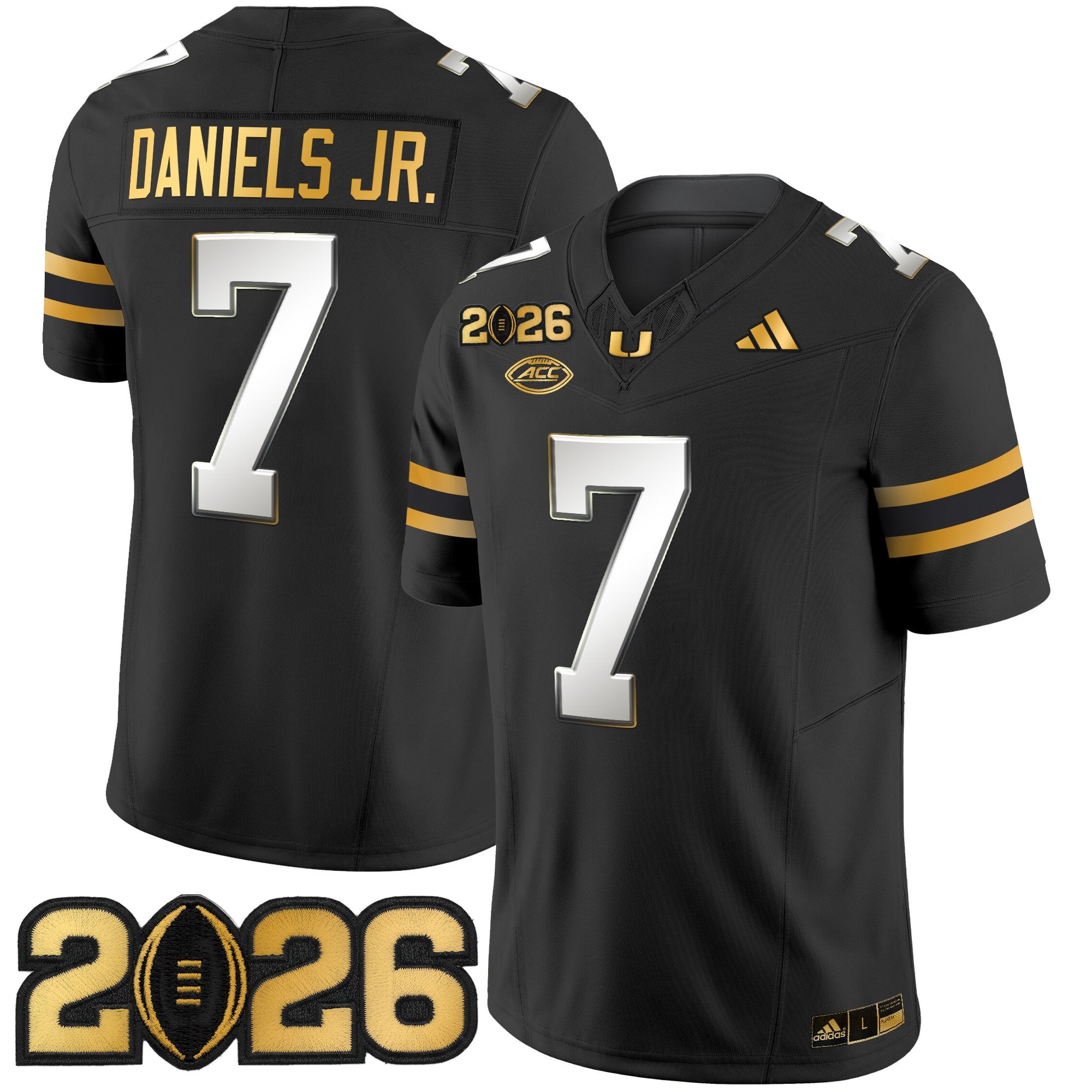 Men's Miami Hurricanes 2026 CFP Final Patch Gold Vapor Limited Jersey - All Stitched