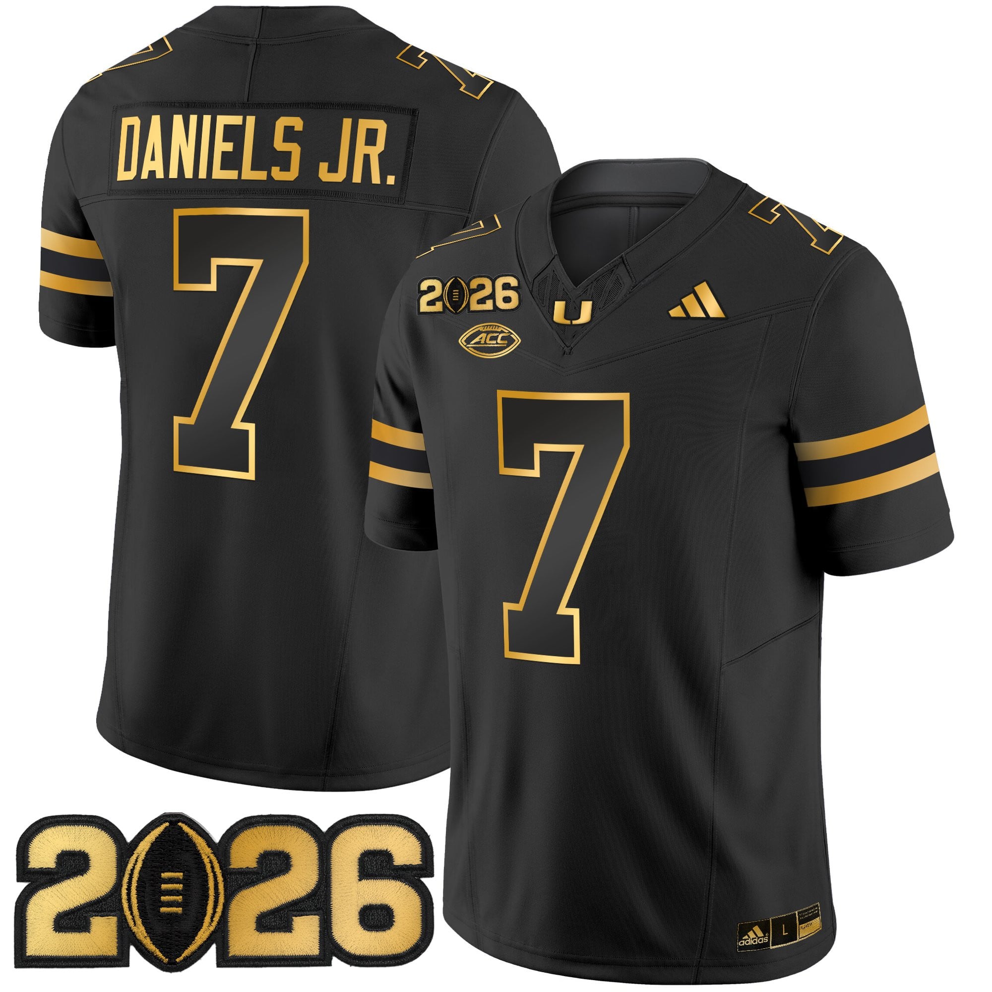 Men's Miami Hurricanes 2026 CFP Final Patch Gold Vapor Limited Jersey - All Stitched
