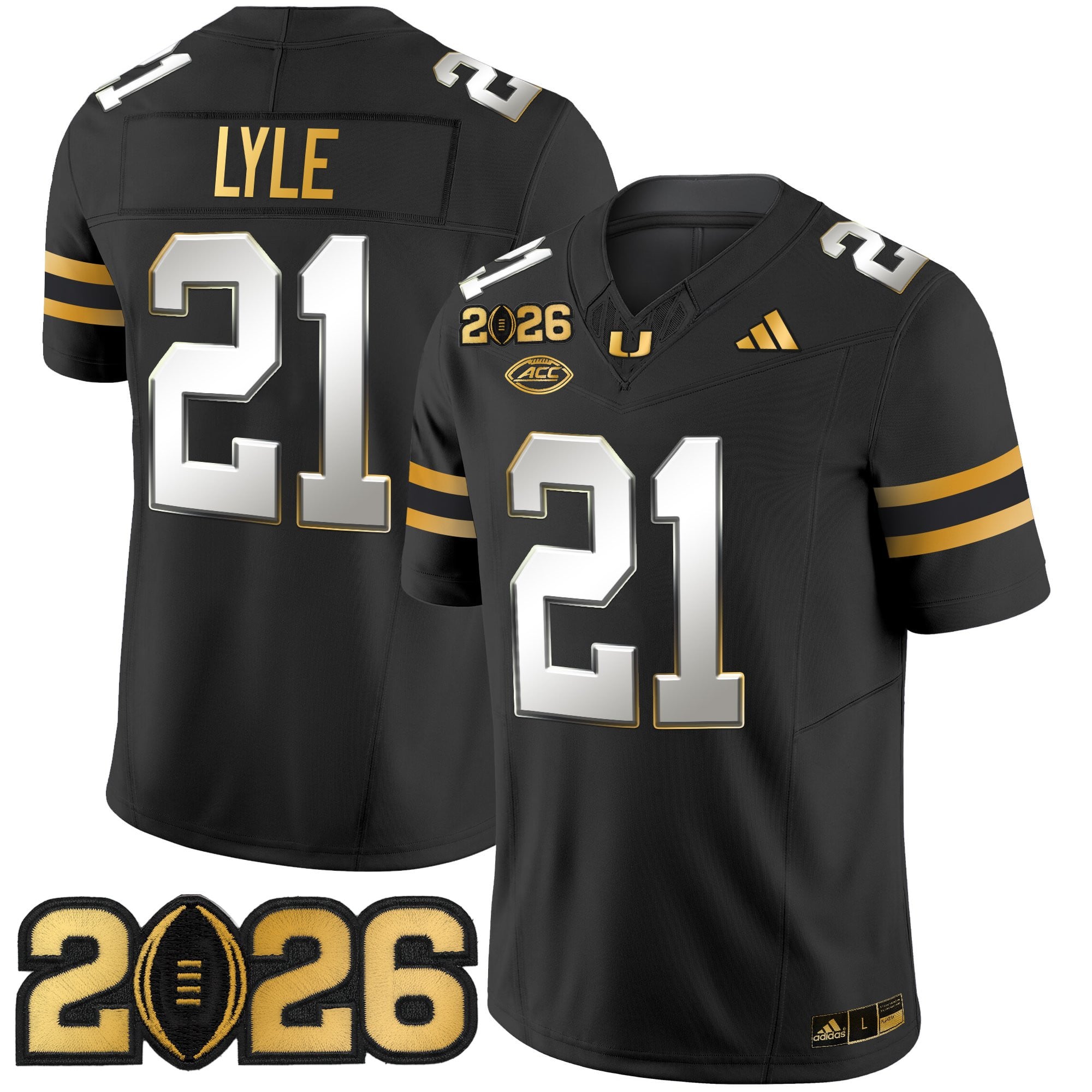 Men's Miami Hurricanes 2026 CFP Final Patch Gold Vapor Limited Jersey - All Stitched