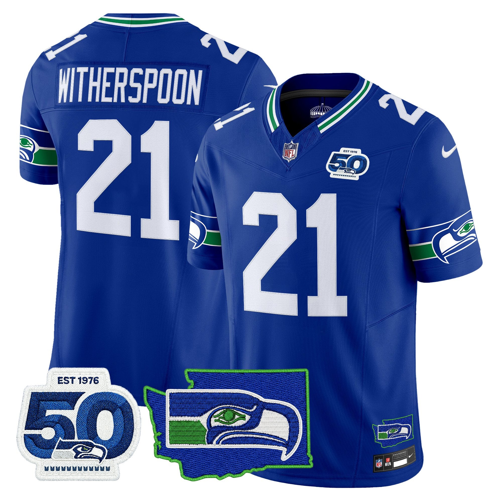 Men's Seattle Seahawks 50th Anniversary Patch Vapor Limited Jersey - All Stitched