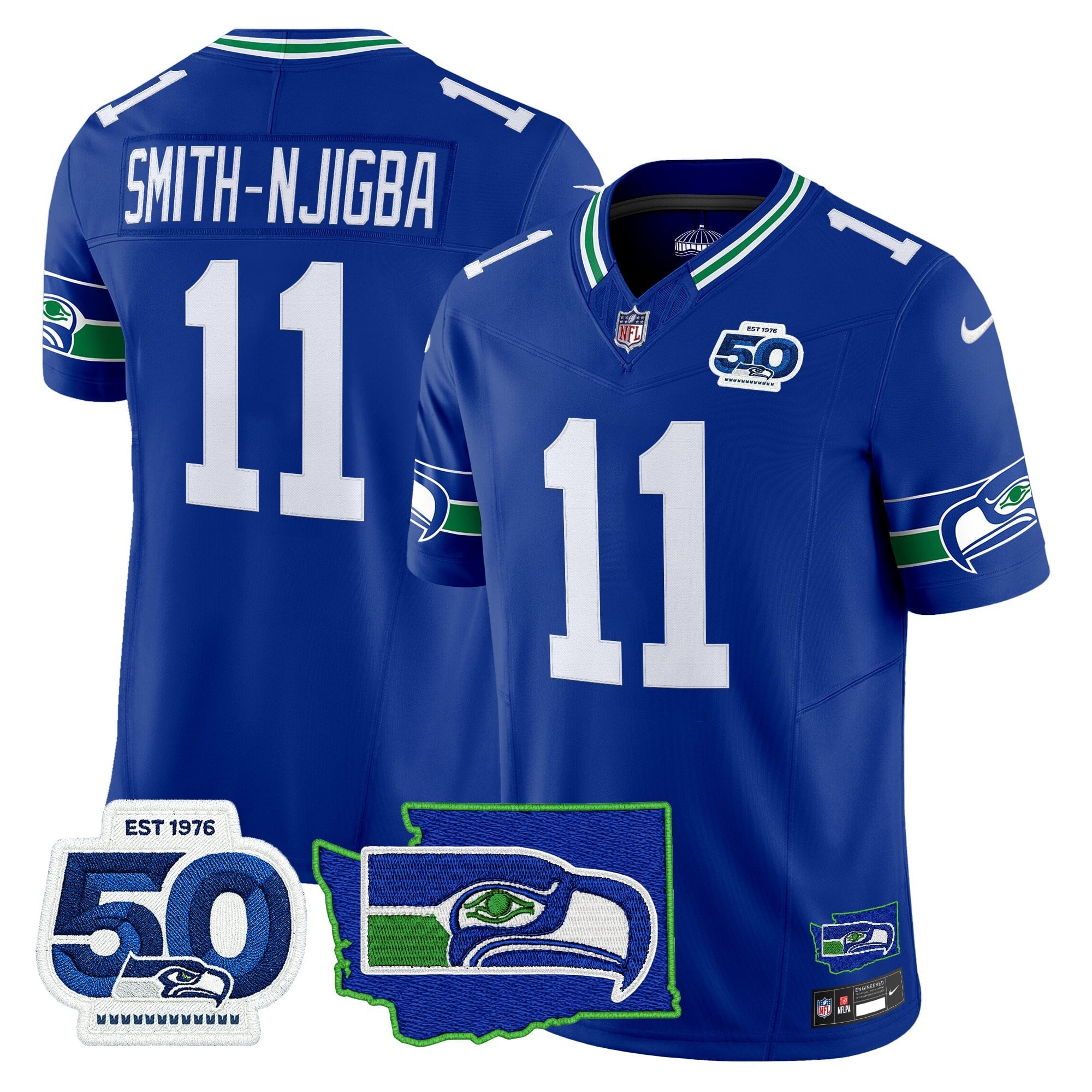 Men's Seattle Seahawks 50th Anniversary Patch Vapor Limited Jersey - All Stitched