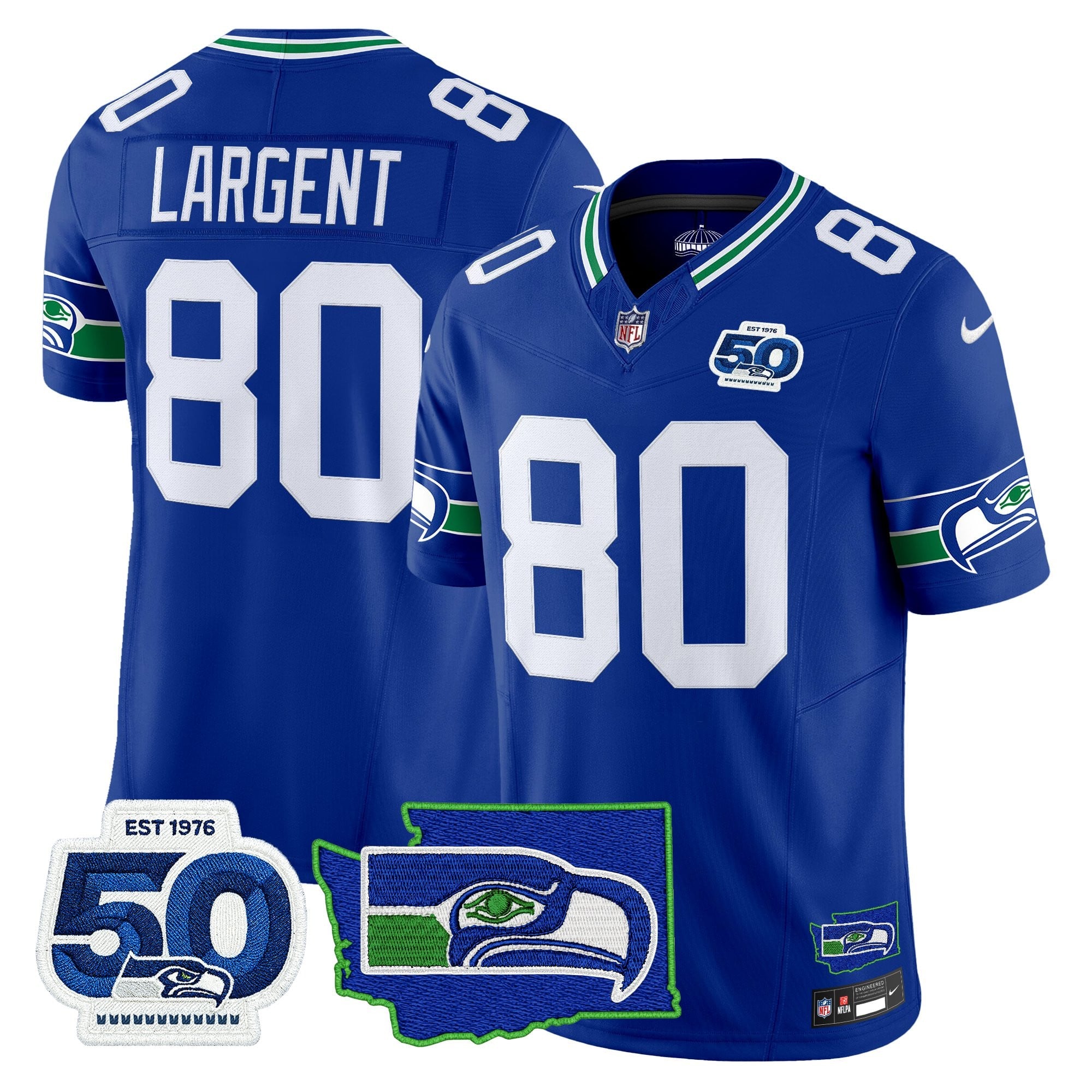Men's Seattle Seahawks 50th Anniversary Patch Vapor Limited Jersey - All Stitched