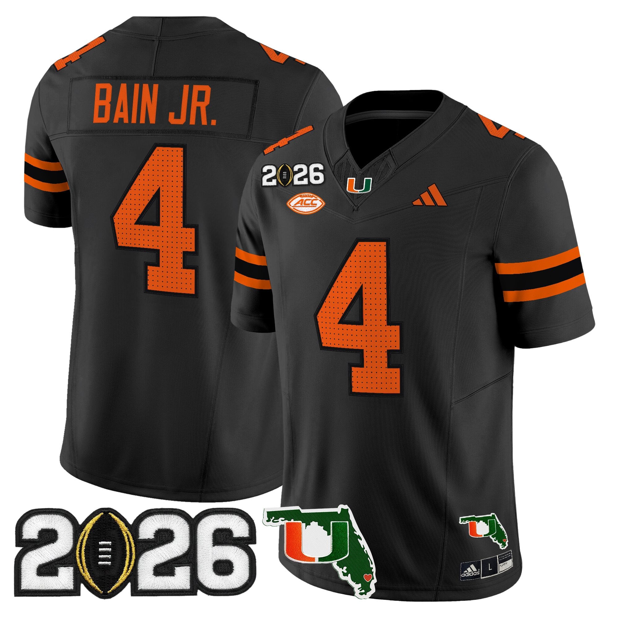 Men's Miami Hurricanes 2026 CFP Final & Florida Patch Vapor Limited Jersey - All Stitched