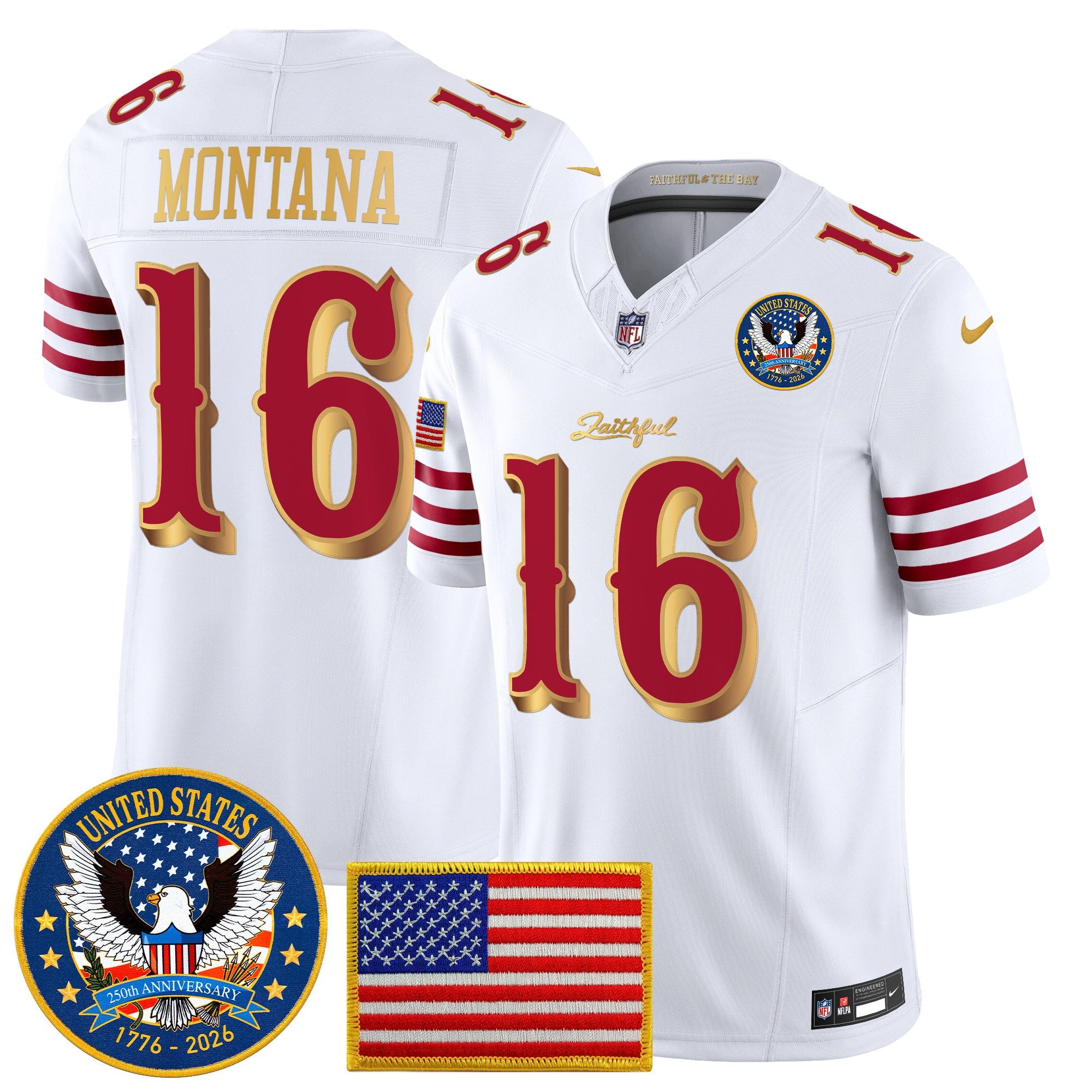 Men's San Francisco 49ers "United States 250th Anniversary Patch" Vapor Limited Jersey - All Stitched