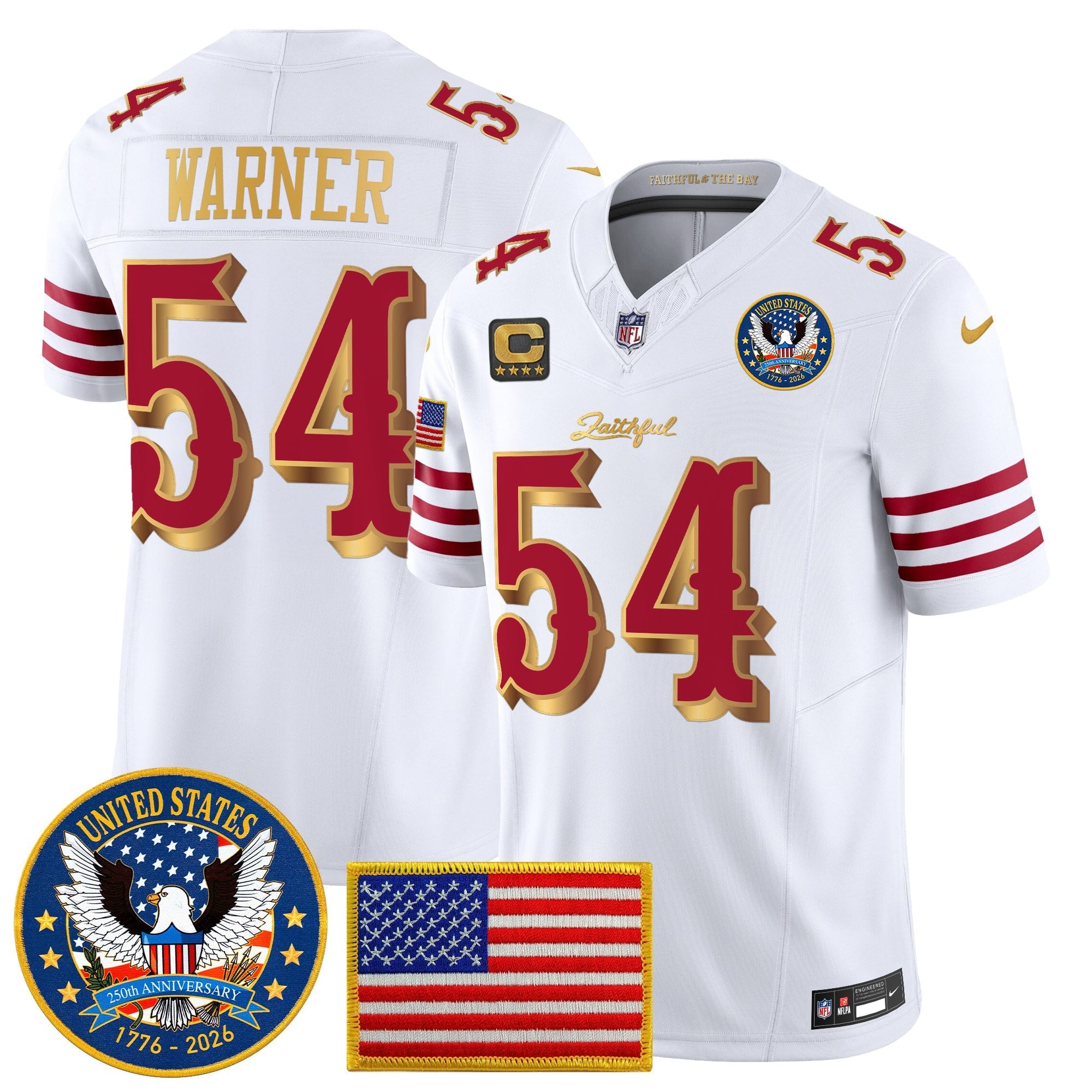 Men's San Francisco 49ers "United States 250th Anniversary Patch" Vapor Limited Jersey - All Stitched