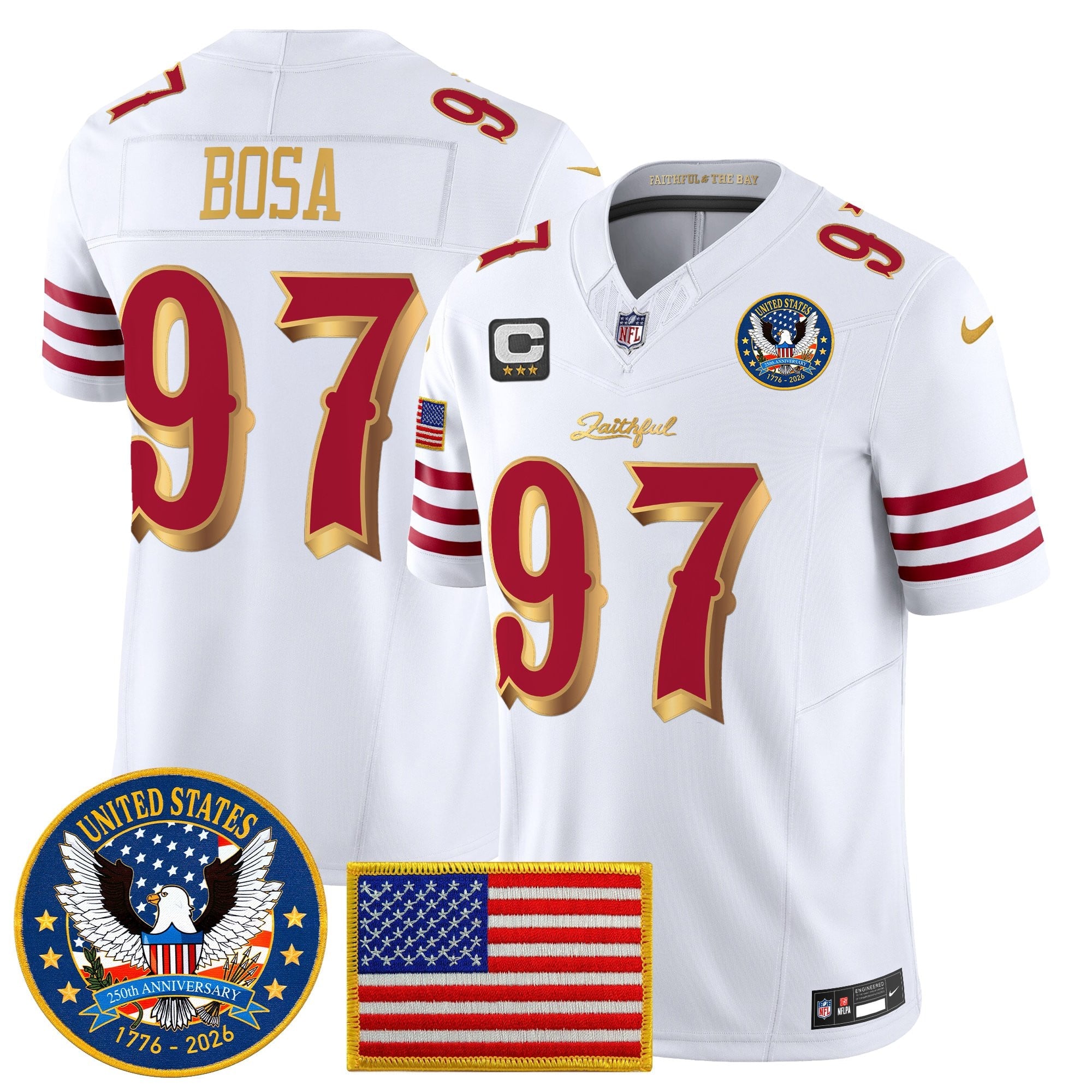 Men's San Francisco 49ers "United States 250th Anniversary Patch" Vapor Limited Jersey - All Stitched