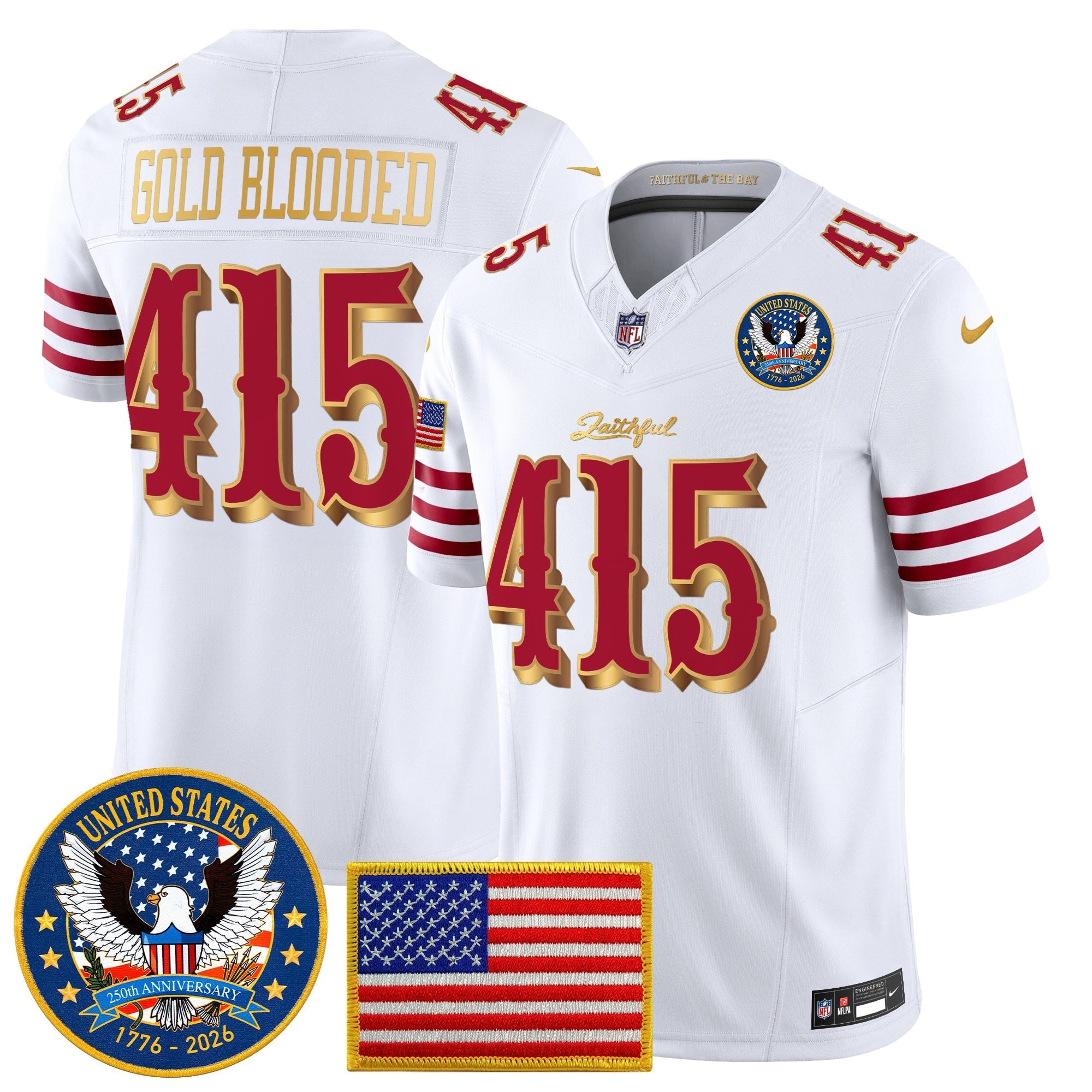 Men's San Francisco 49ers "United States 250th Anniversary Patch" Vapor Limited Jersey - All Stitched