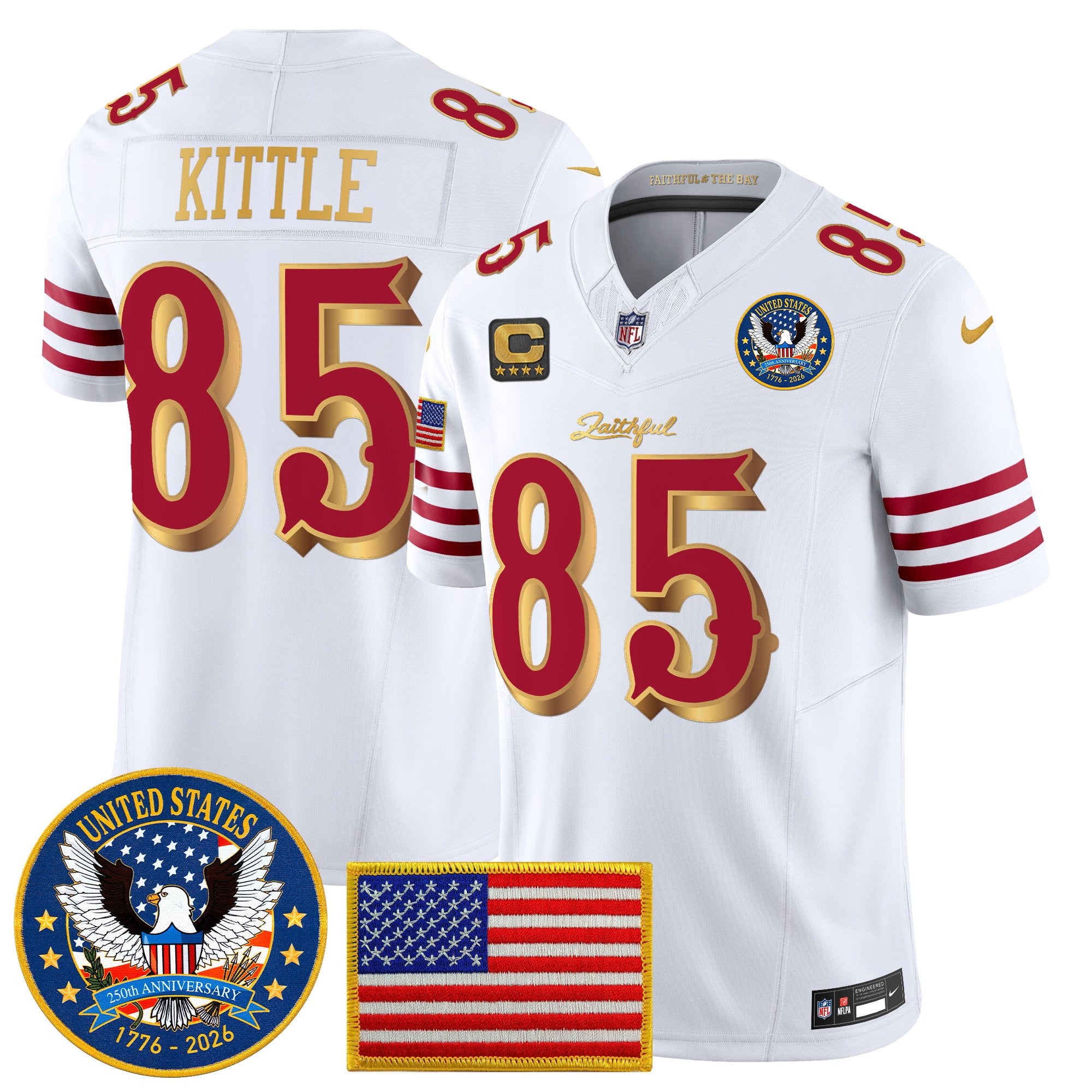 Men's San Francisco 49ers "United States 250th Anniversary Patch" Vapor Limited Jersey - All Stitched