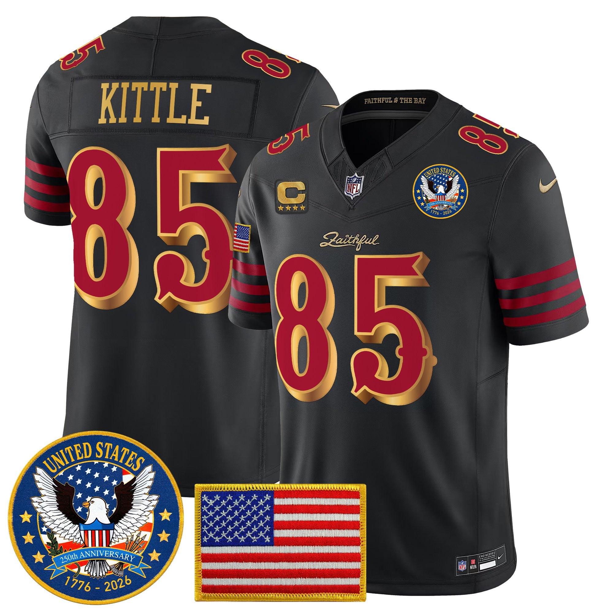 Men's San Francisco 49ers "United States 250th Anniversary Patch" Vapor Limited Jersey - All Stitched