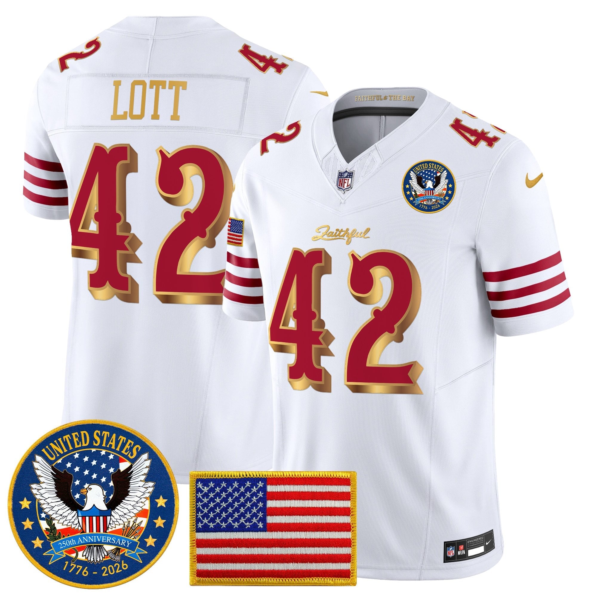 Men's San Francisco 49ers "United States 250th Anniversary Patch" Vapor Limited Jersey - All Stitched