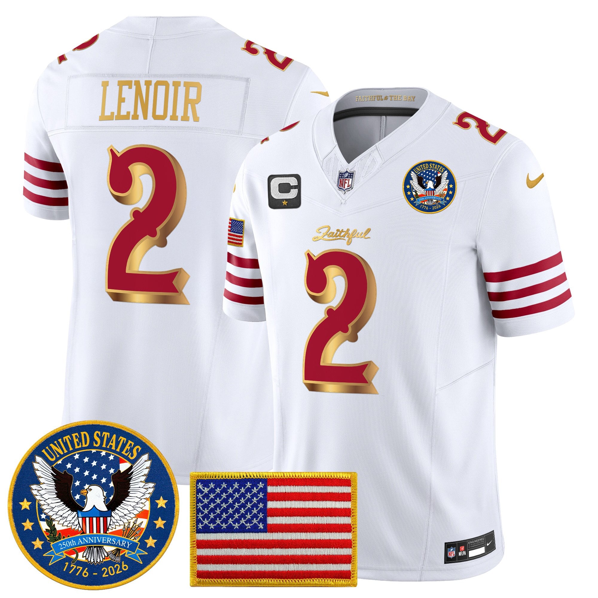 Men's San Francisco 49ers "United States 250th Anniversary Patch" Vapor Limited Jersey - All Stitched