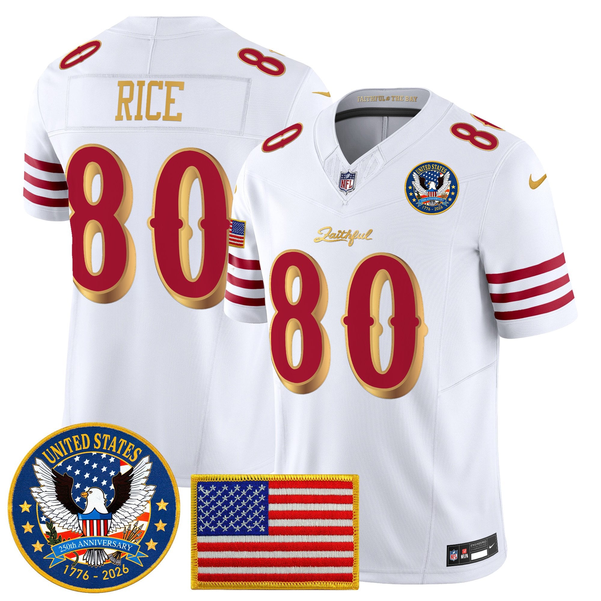 Men's San Francisco 49ers "United States 250th Anniversary Patch" Vapor Limited Jersey - All Stitched