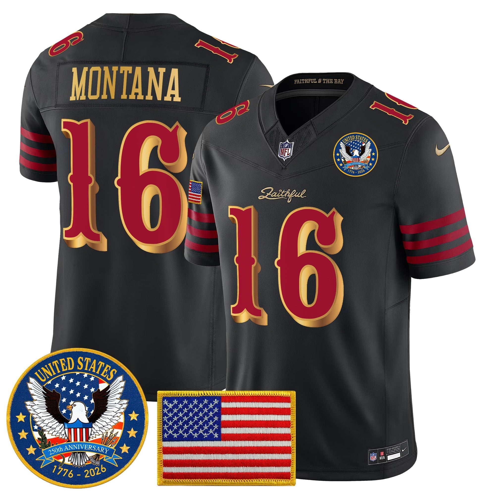 Men's San Francisco 49ers "United States 250th Anniversary Patch" Vapor Limited Jersey - All Stitched