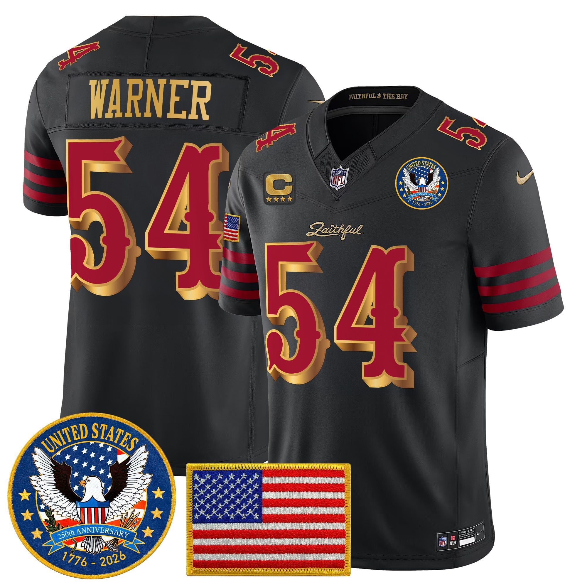 Men's San Francisco 49ers "United States 250th Anniversary Patch" Vapor Limited Jersey - All Stitched