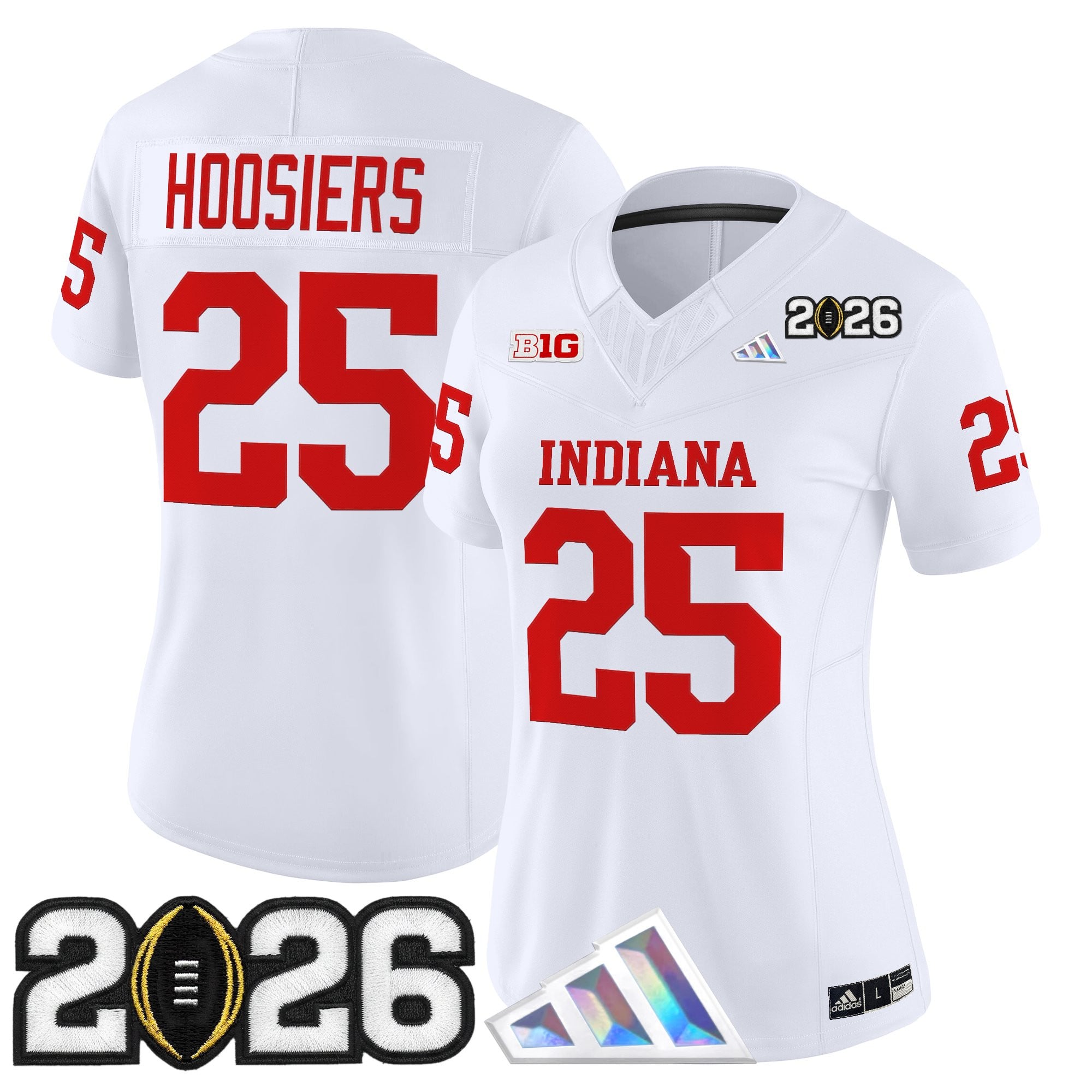 Women's Indiana Hoosiers 2026 CFP Final Patch Vapor Limited Jersey V3 - All Stitched