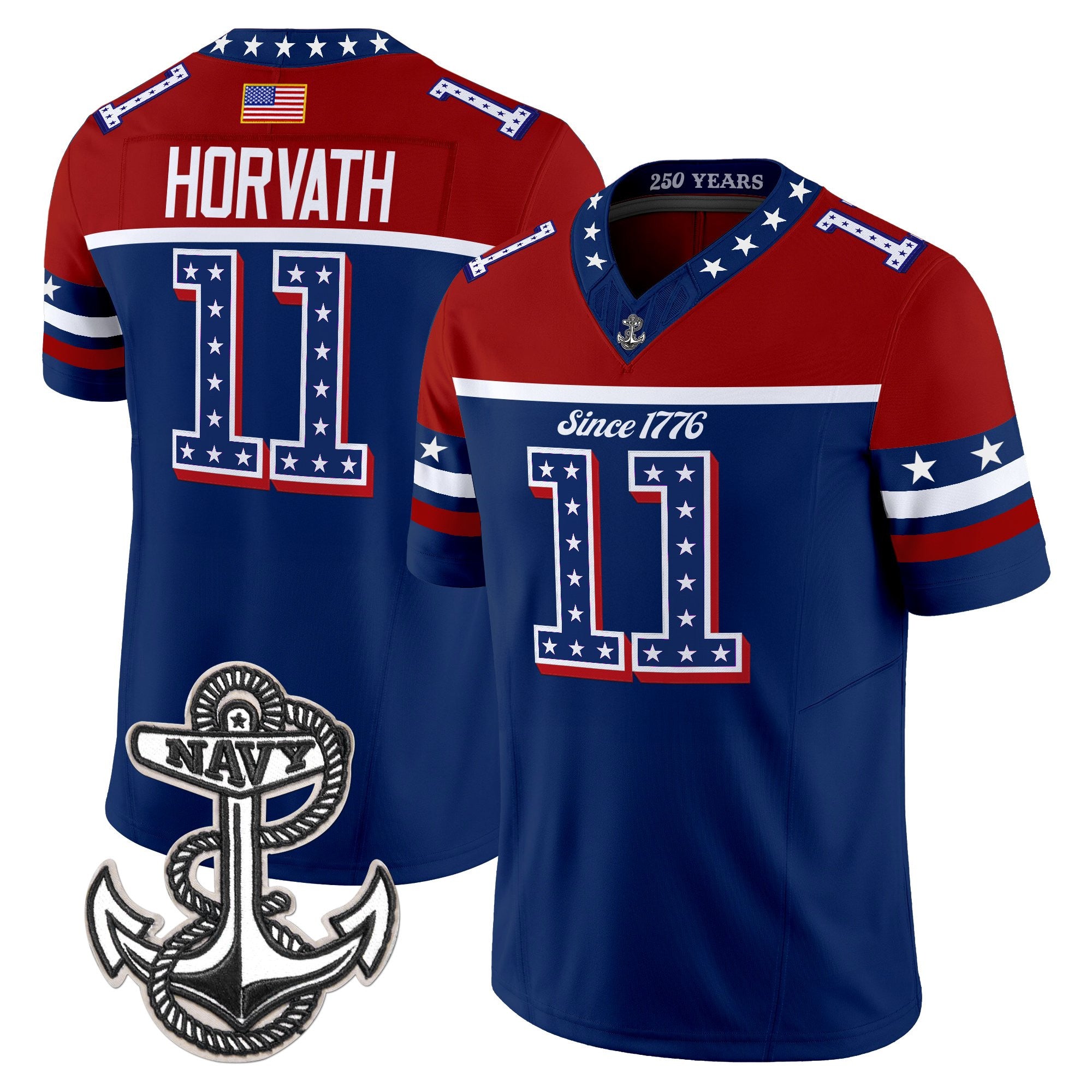 Navy Midshipmen America 250th Vapor Limited Jersey - Stitched