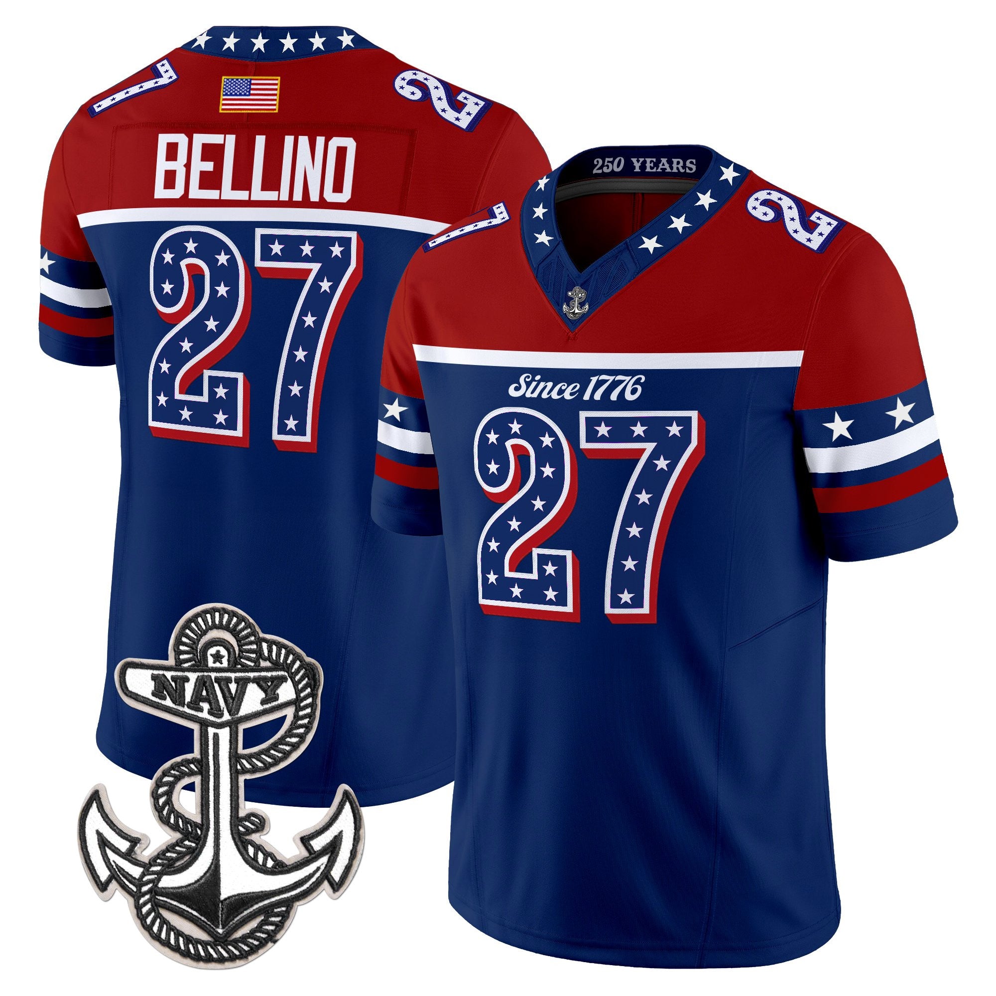 Navy Midshipmen America 250th Vapor Limited Jersey - Stitched