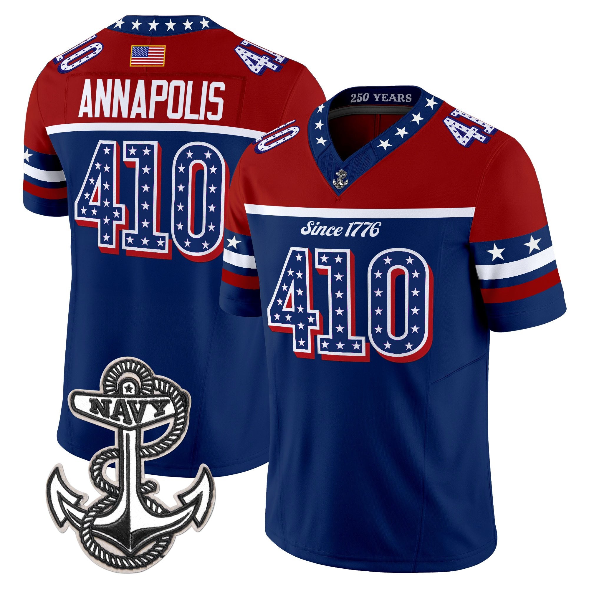 Navy Midshipmen America 250th Vapor Limited Jersey - Stitched