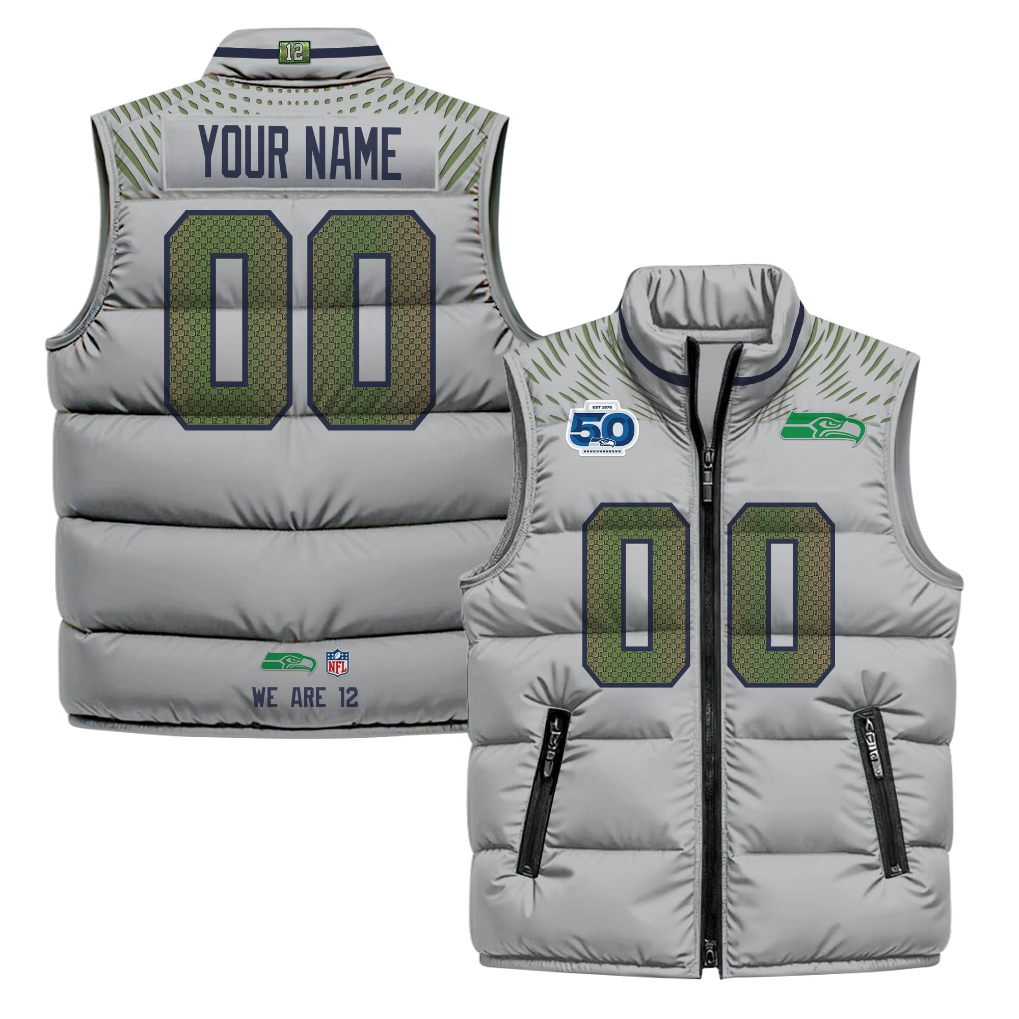 Seattle Seahawks 2026 Custom Puffer Vest