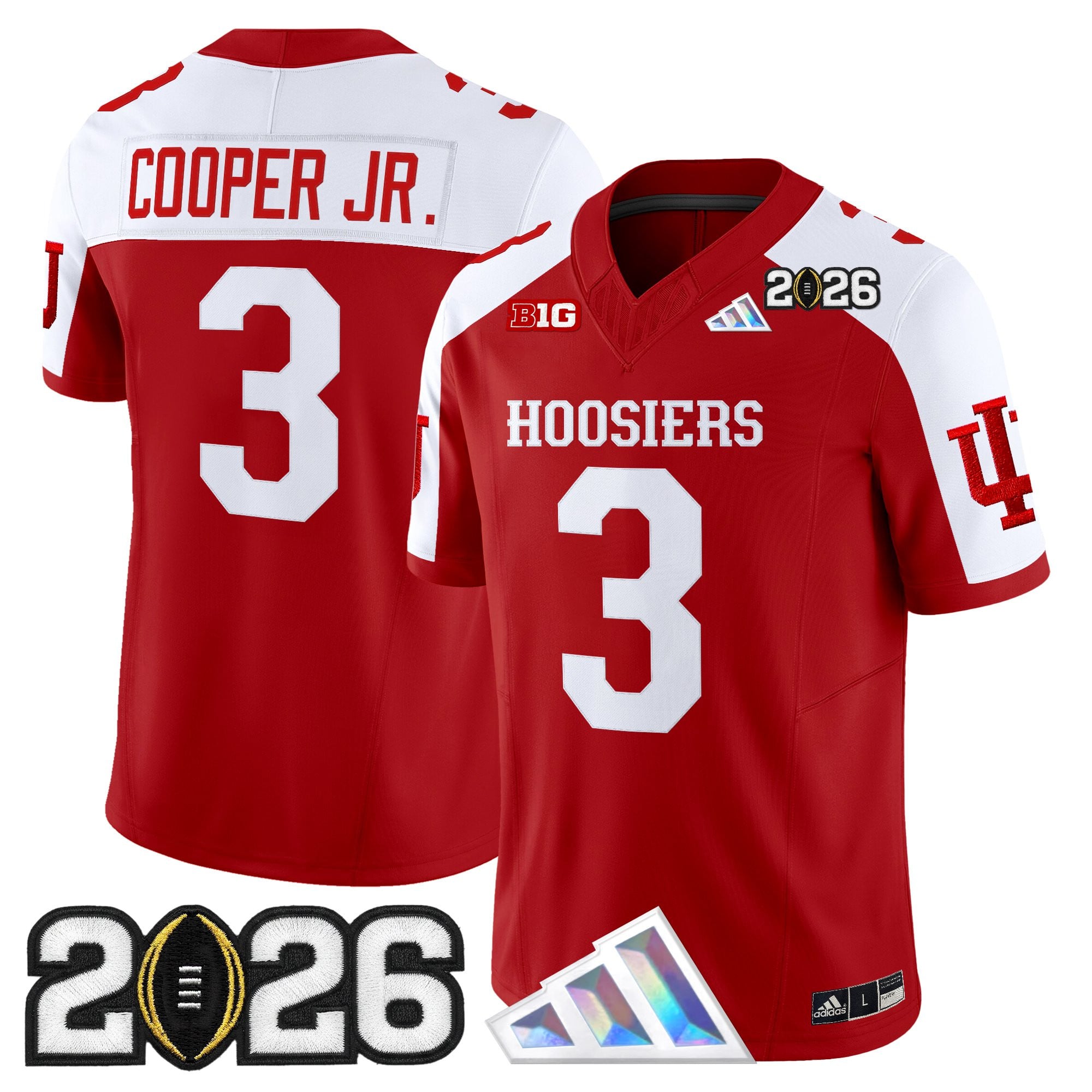 Men's Indiana Hoosiers 2026 CFP Final Patch Vapor Limited Jersey V4 - All Stitched
