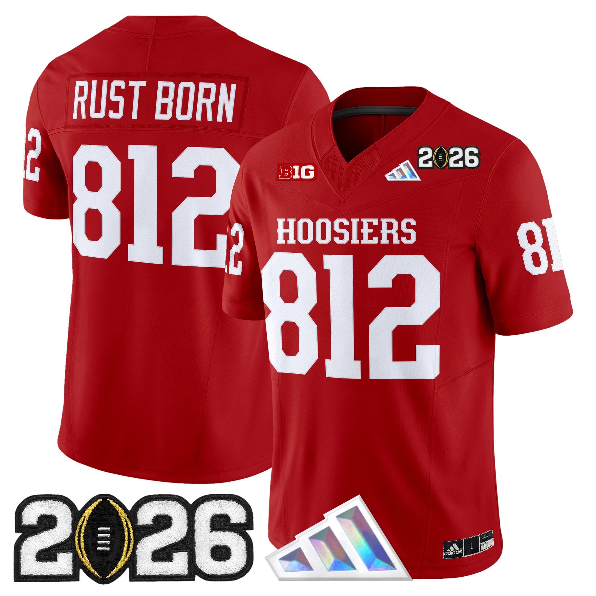 Men's Indiana Hoosiers 2026 CFP Final Patch Vapor Limited Jersey V4 - All Stitched