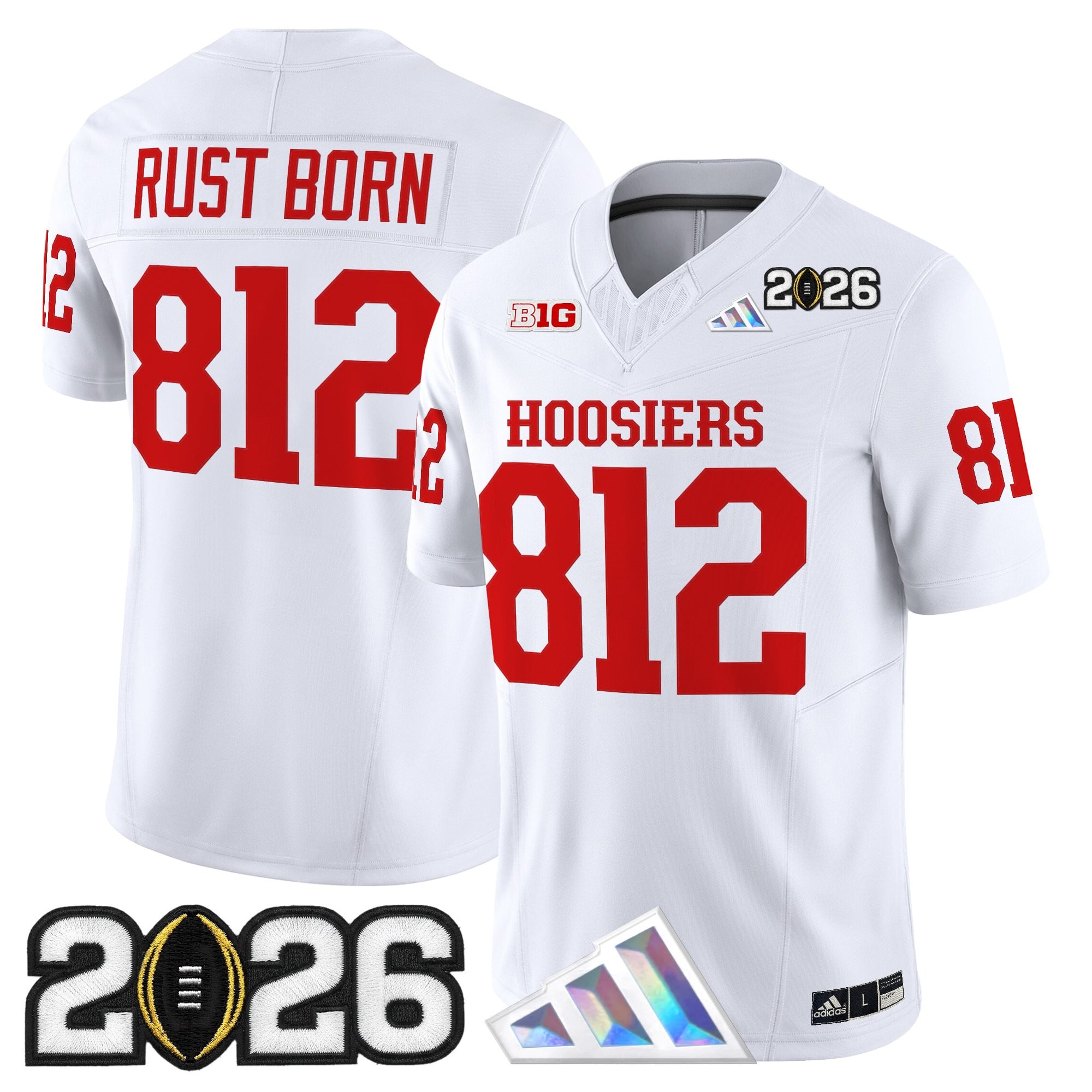 Men's Indiana Hoosiers 2026 CFP Final Patch Vapor Limited Jersey V4 - All Stitched