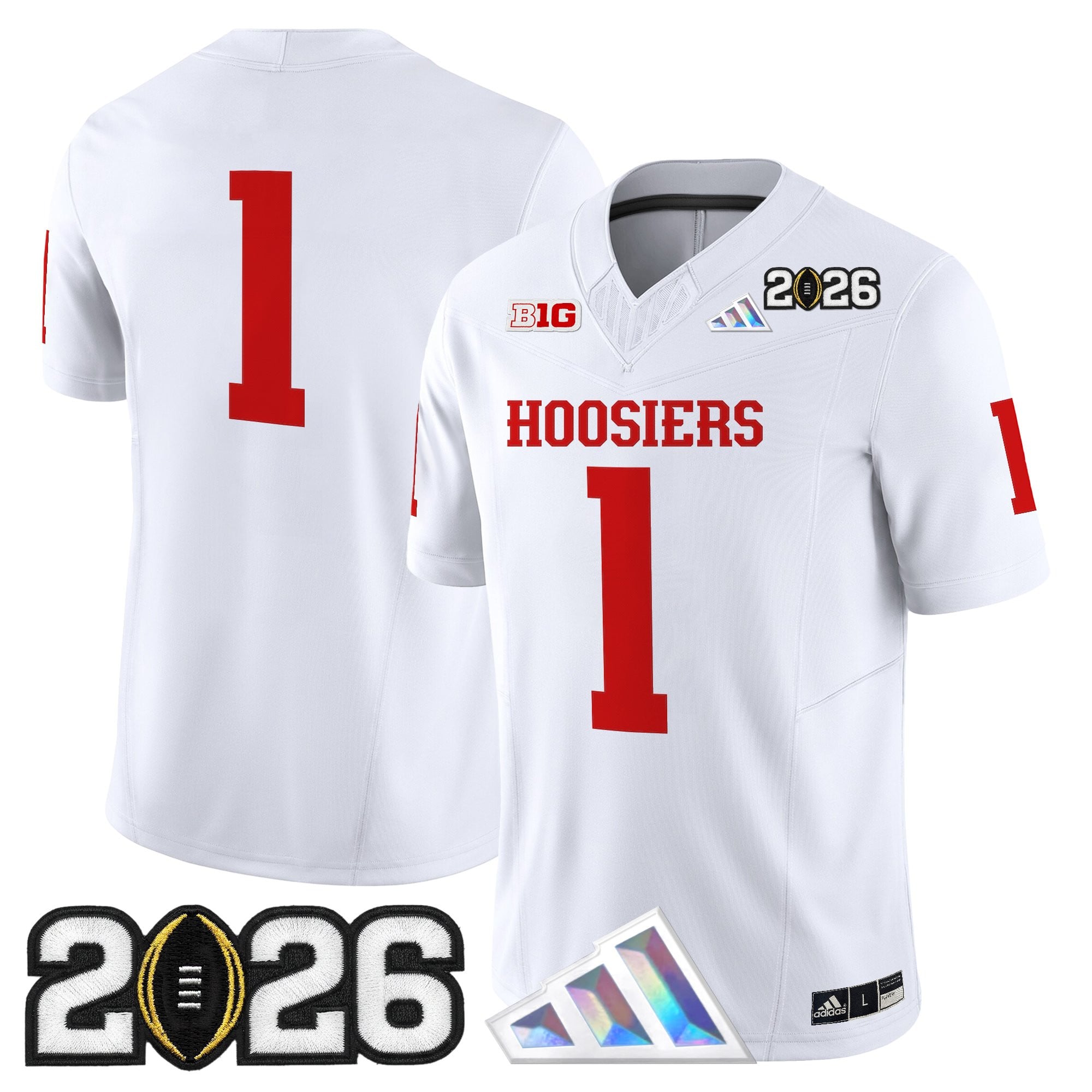 Men's Indiana Hoosiers 2026 CFP Final Patch Vapor Limited Jersey V4 - All Stitched