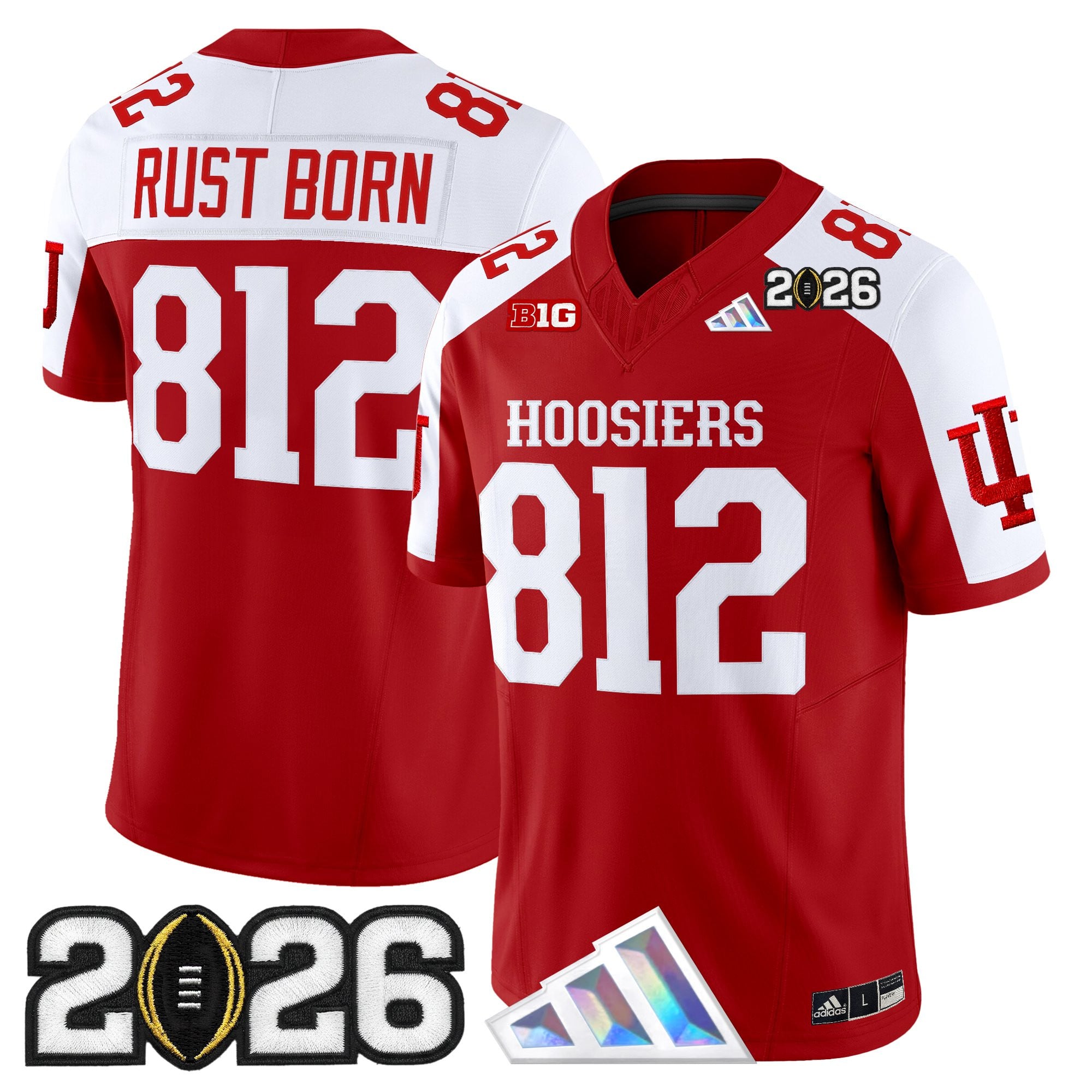Men's Indiana Hoosiers 2026 CFP Final Patch Vapor Limited Jersey V4 - All Stitched