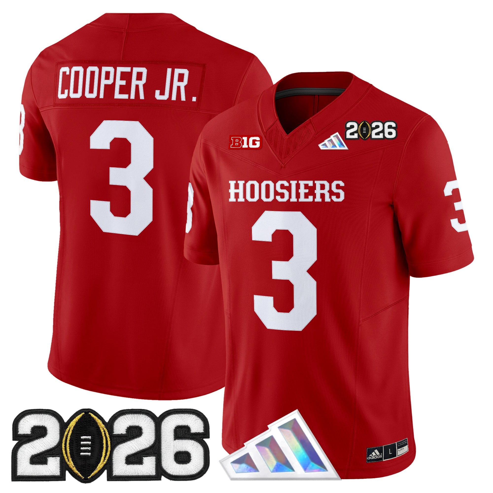Men's Indiana Hoosiers 2026 CFP Final Patch Vapor Limited Jersey V4 - All Stitched