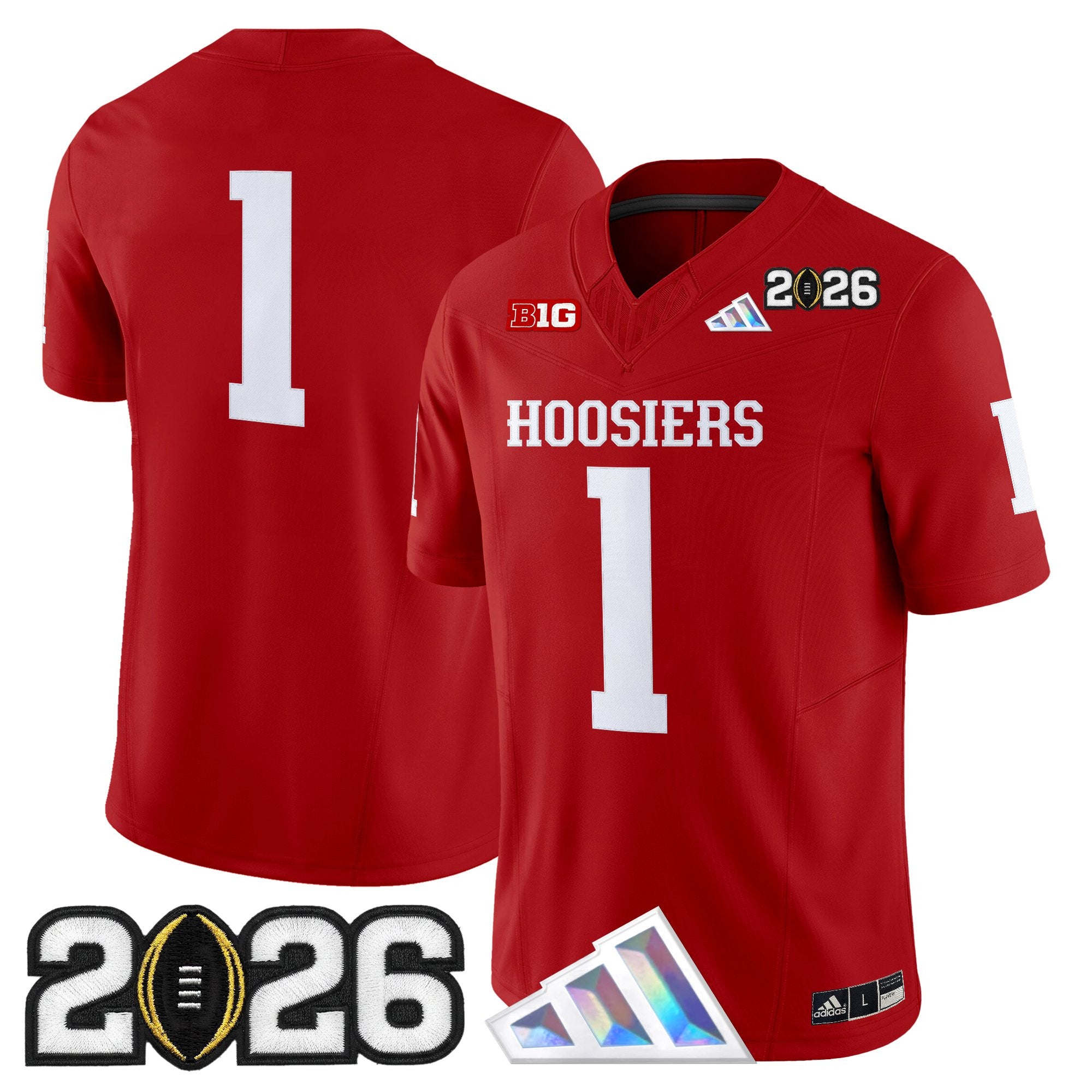 Men's Indiana Hoosiers 2026 CFP Final Patch Vapor Limited Jersey V4 - All Stitched