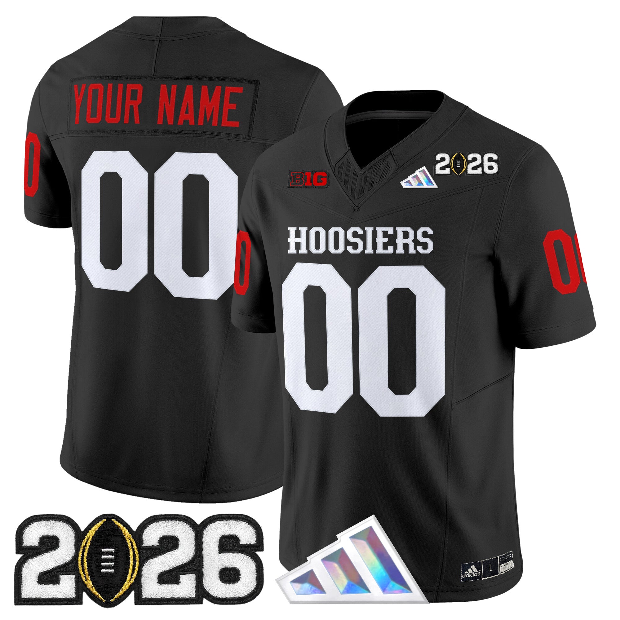 Indiana Hoosiers 2026 CFP Final Patch Vapor Limited Custom Jersey V4 - All Stitched