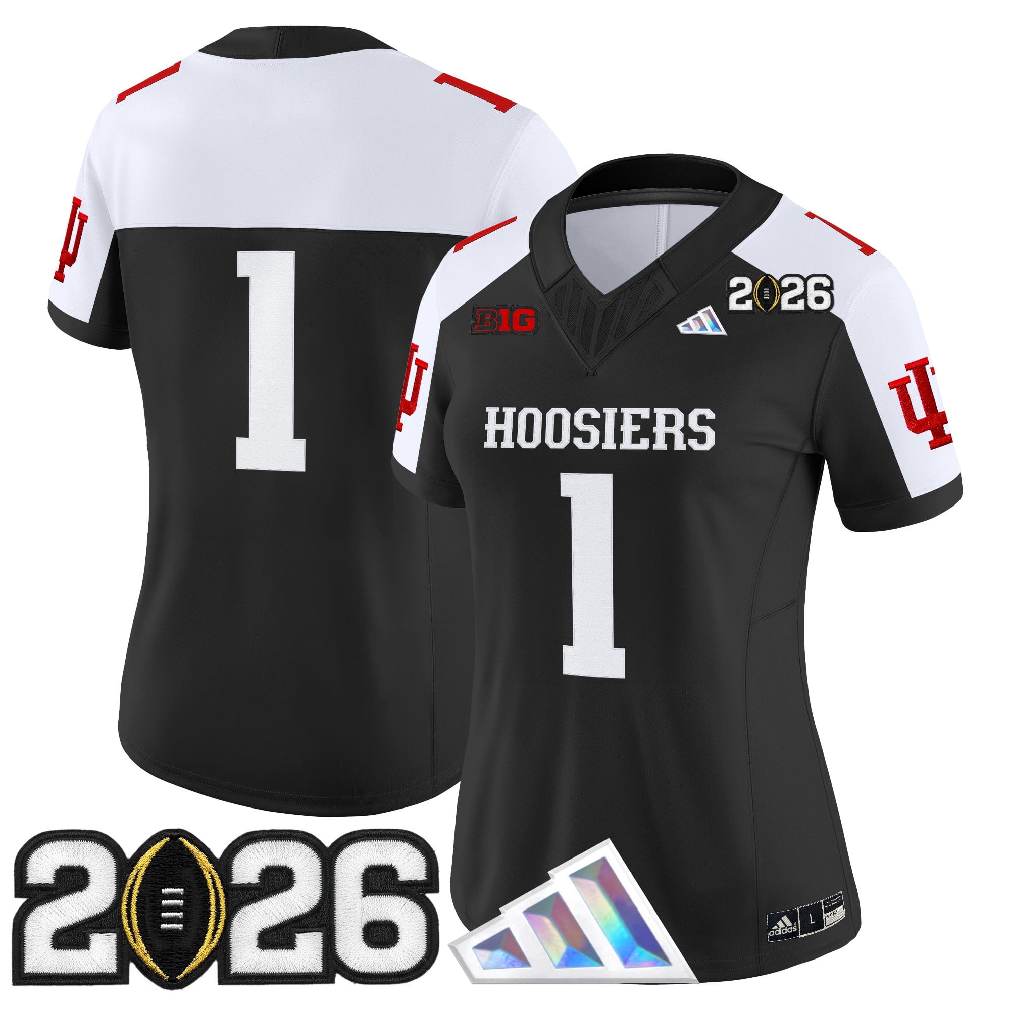 Women's Indiana Hoosiers 2026 CFP Final Patch Vapor Limited Jersey V4 - All Stitched
