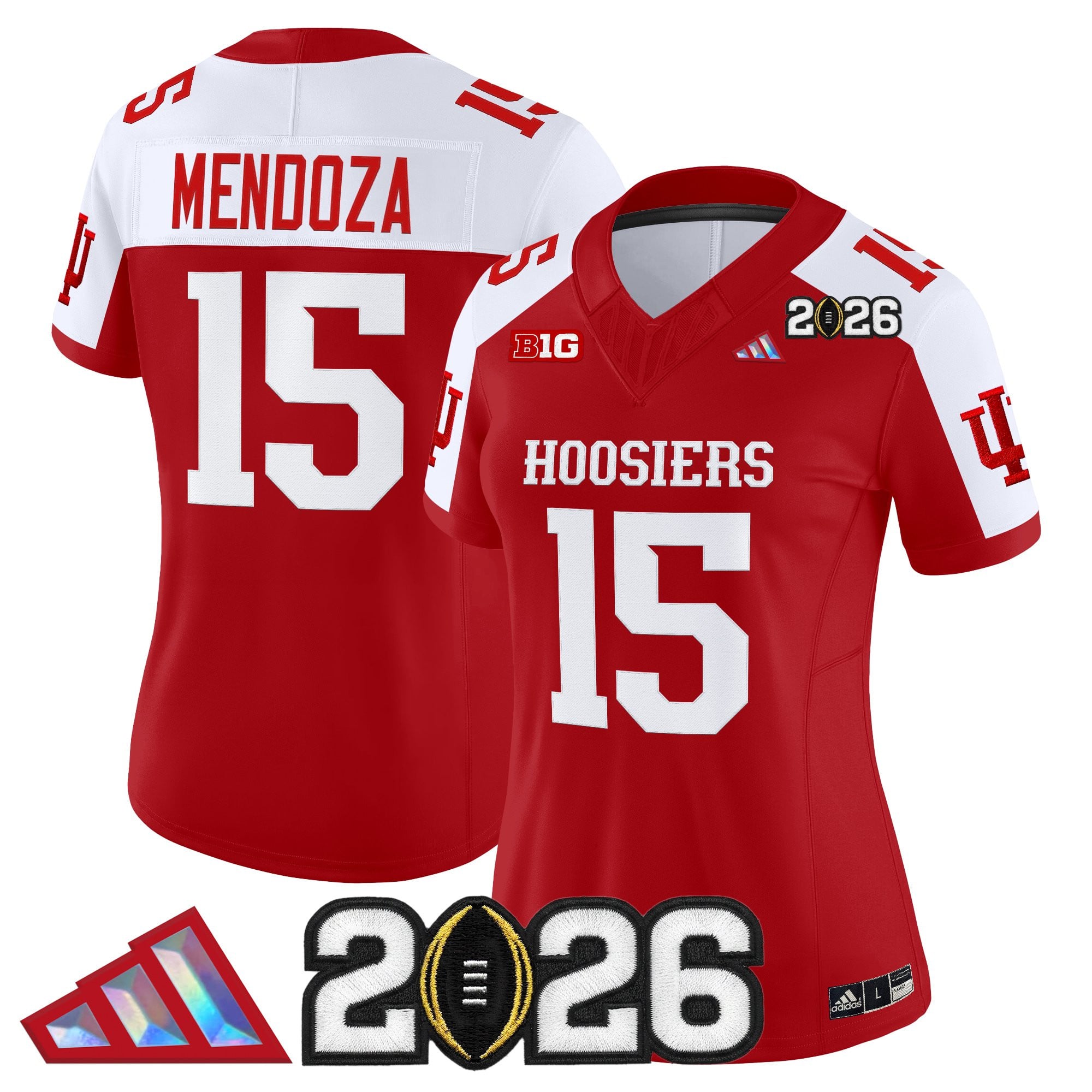 Women's Indiana Hoosiers 2026 CFP Final Patch Vapor Limited Jersey V4 - All Stitched