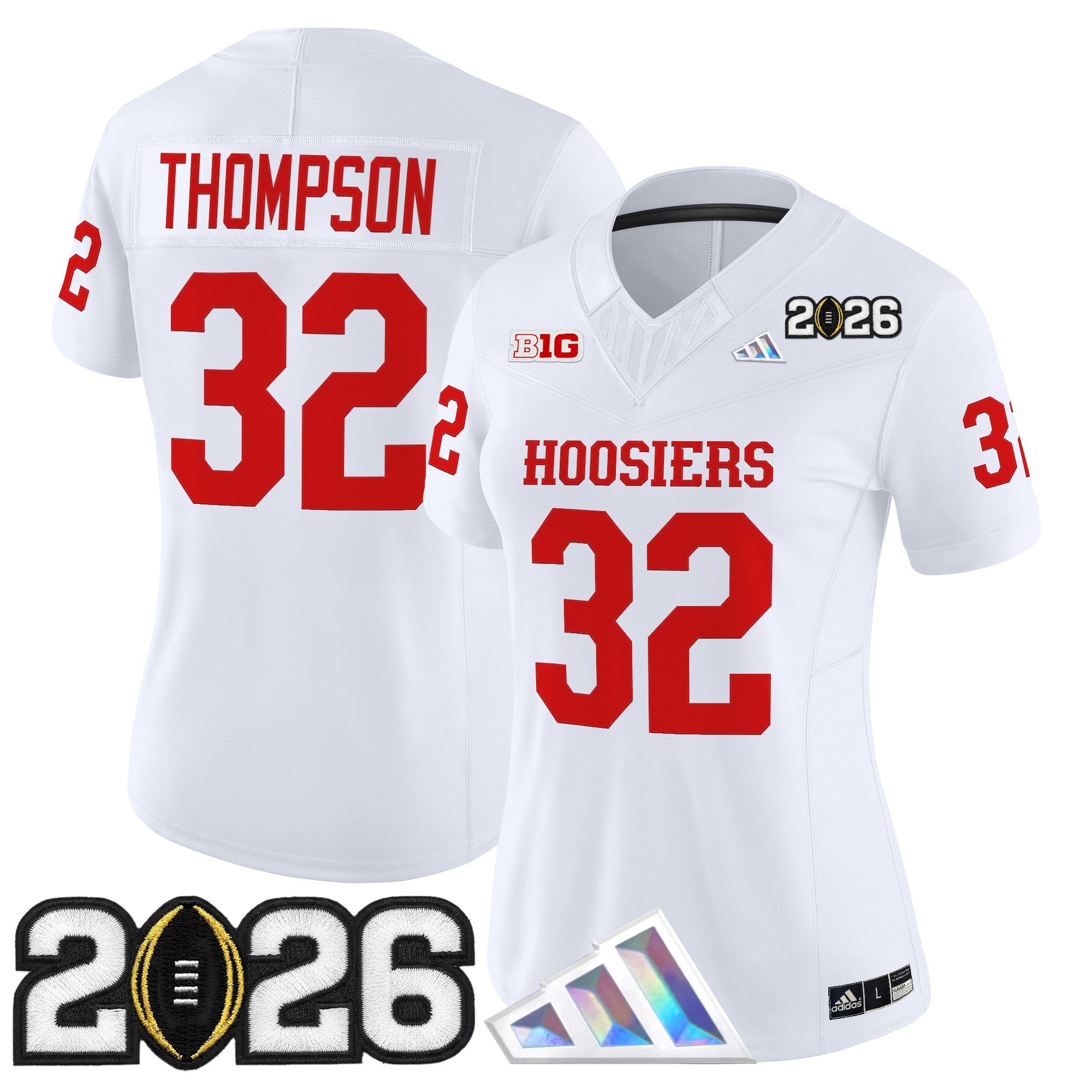 Women's Indiana Hoosiers 2026 CFP Final Patch Vapor Limited Jersey V4 - All Stitched