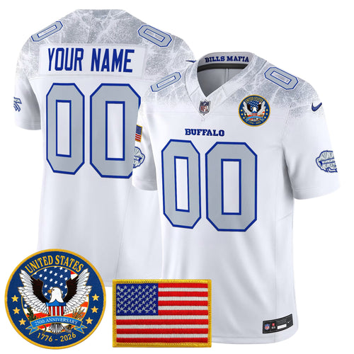 Buffalo Bills "United States 250th Anniversary Patch" Vapor Limited Custom Jersey - All Stitched