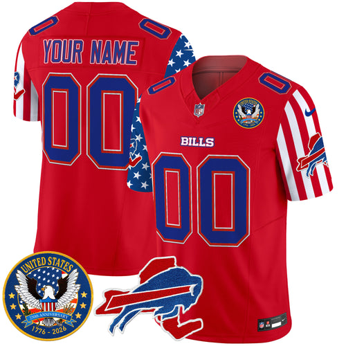 Buffalo Bills "America250 Edition" Style Vapor Limited Custom Jersey - All Stitched