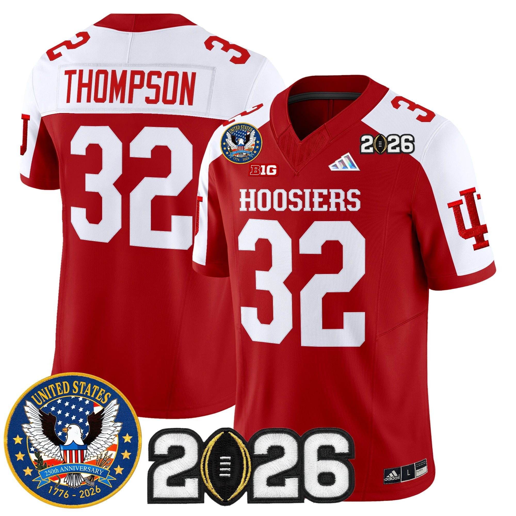 Men's Indiana Hoosiers "United States 250th Anniversary Patch" Vapor Limited Jersey - All Stitched