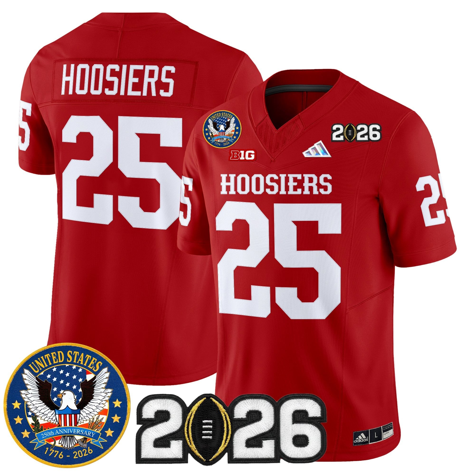 Men's Indiana Hoosiers "United States 250th Anniversary Patch" Vapor Limited Jersey - All Stitched