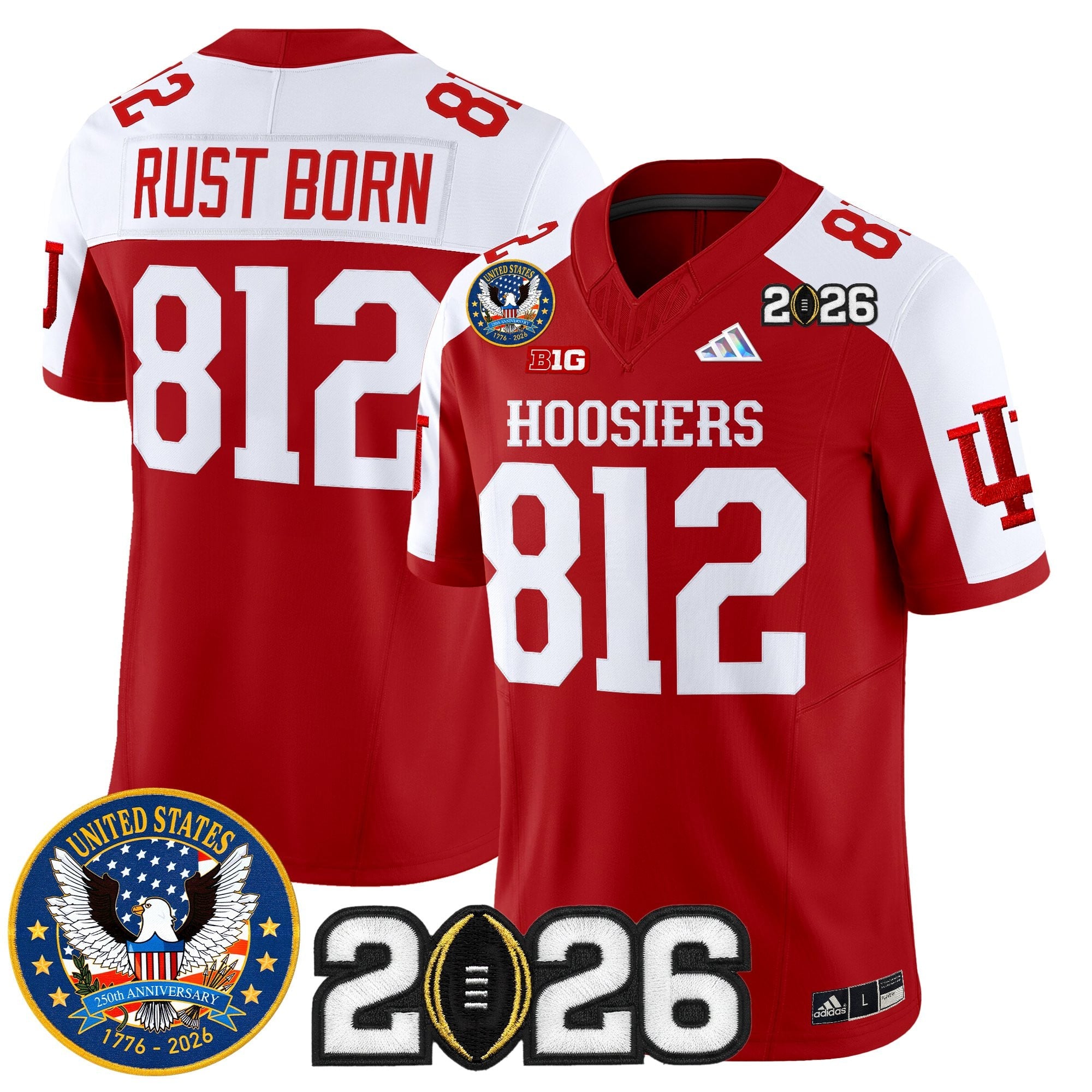 Men's Indiana Hoosiers "United States 250th Anniversary Patch" Vapor Limited Jersey - All Stitched
