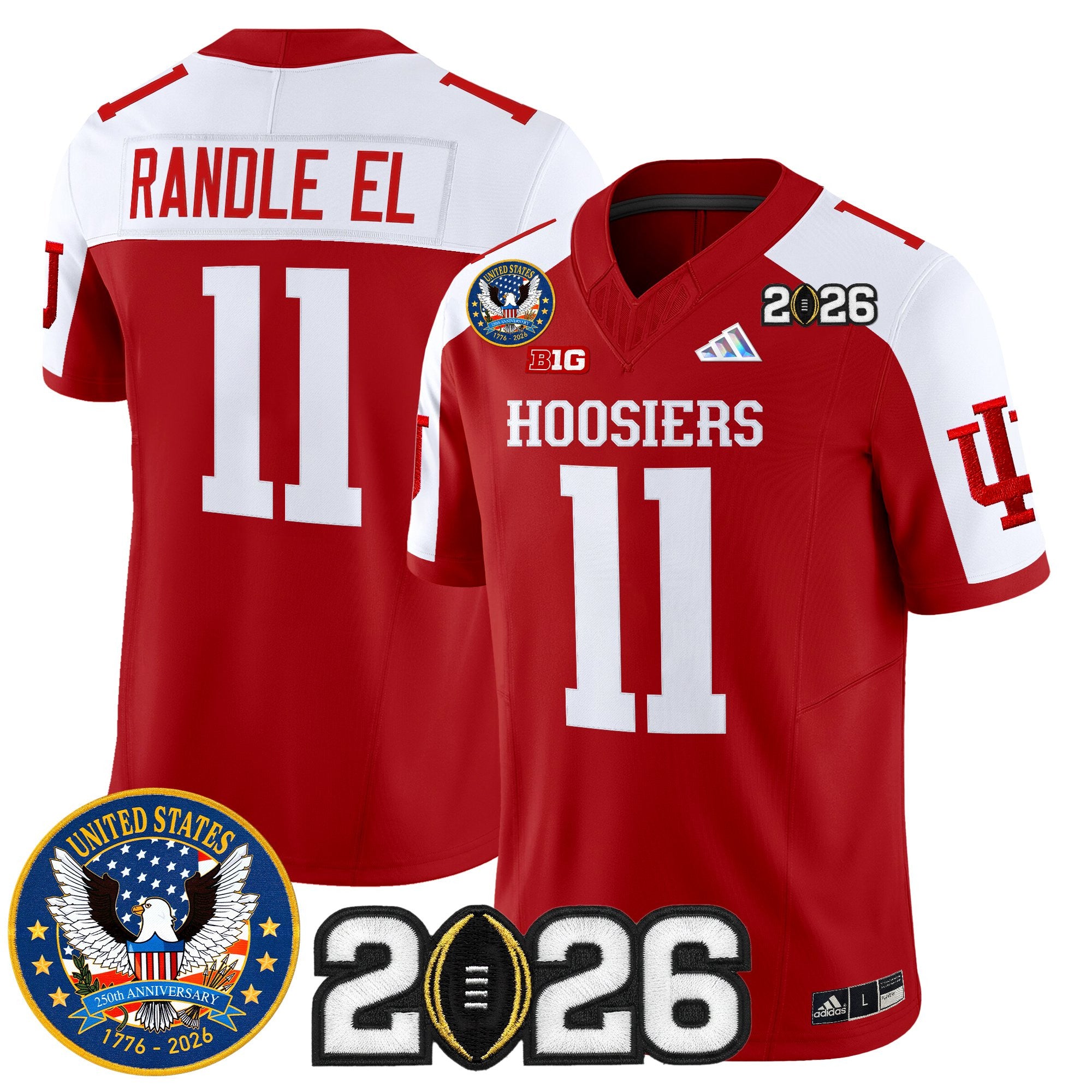 Men's Indiana Hoosiers "United States 250th Anniversary Patch" Vapor Limited Jersey - All Stitched